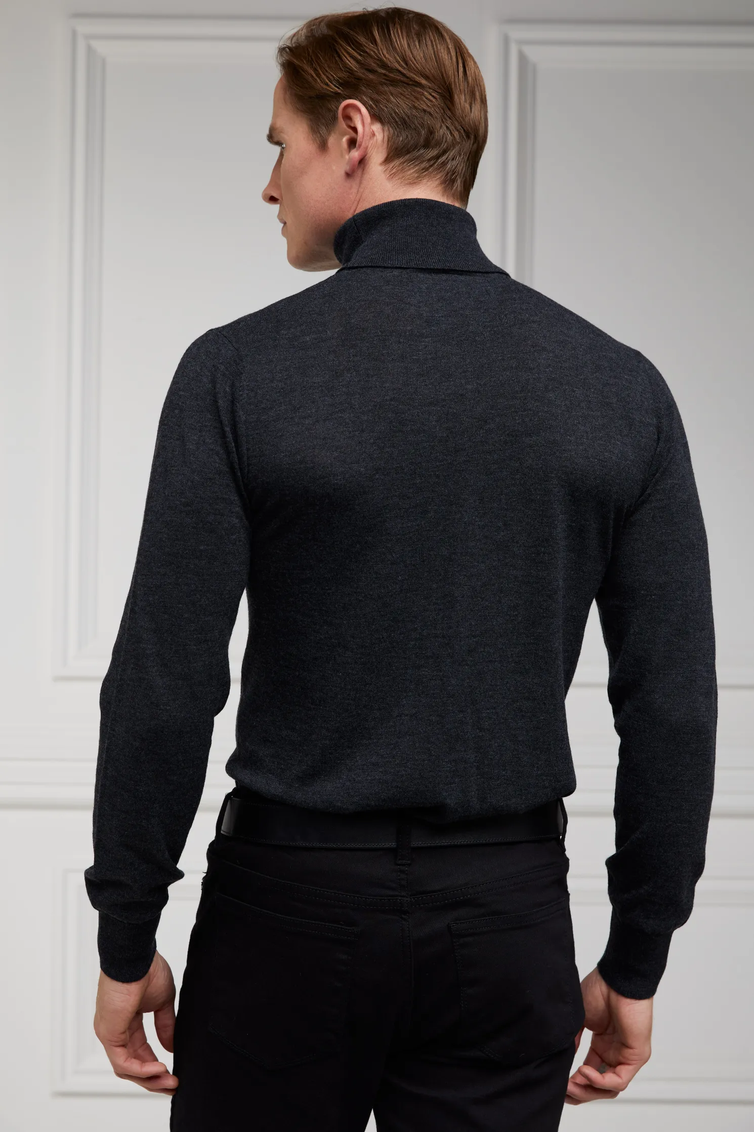Fine Roll Neck Knit (Charcoal)