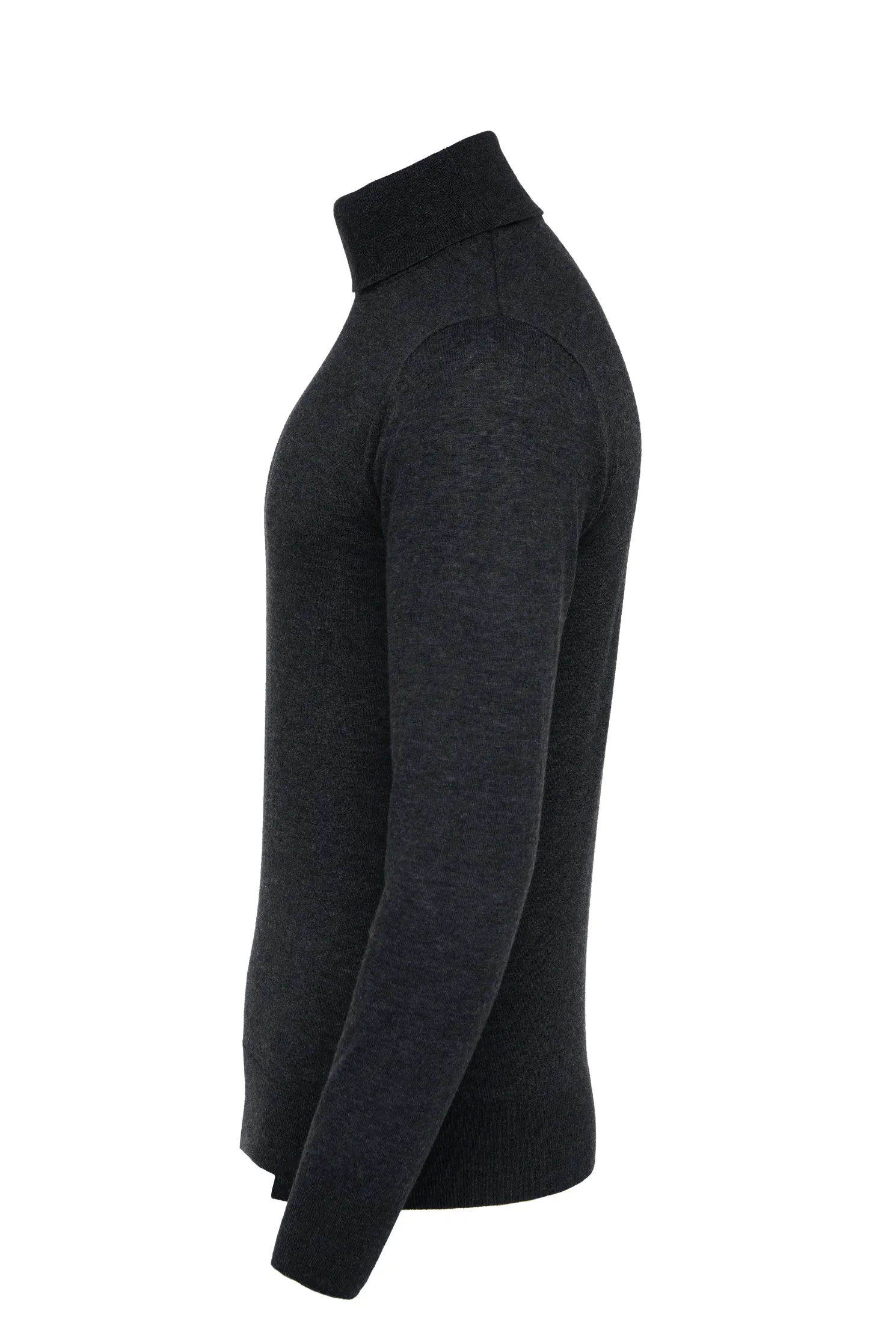 Fine Roll Neck Knit (Charcoal)
