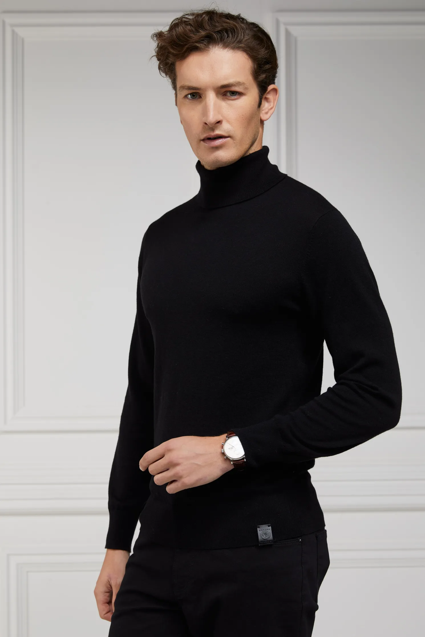Fine Roll Neck Knit (Black)