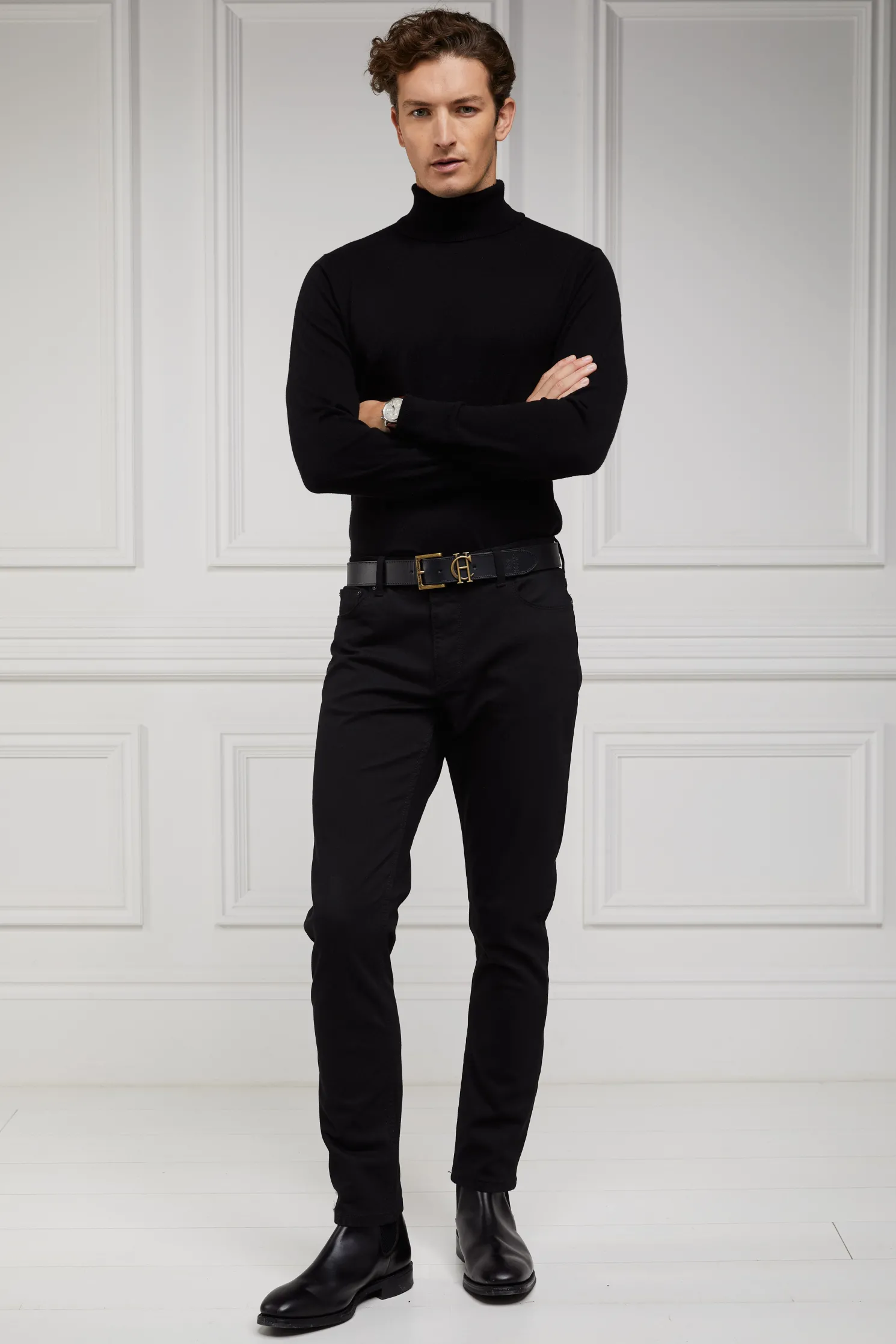Fine Roll Neck Knit (Black)