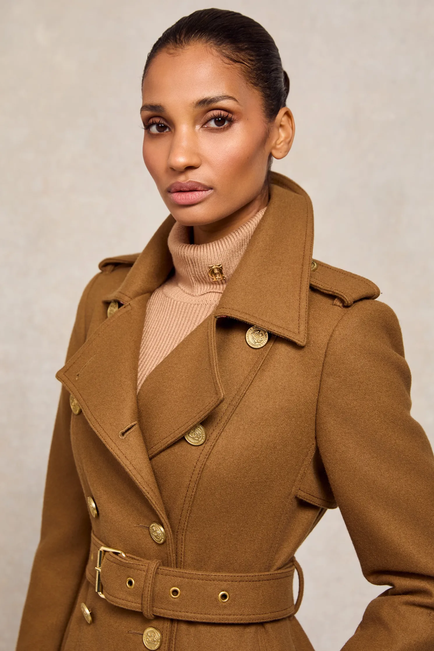 Full Length Chelsea Trench Coat (Dark Camel)