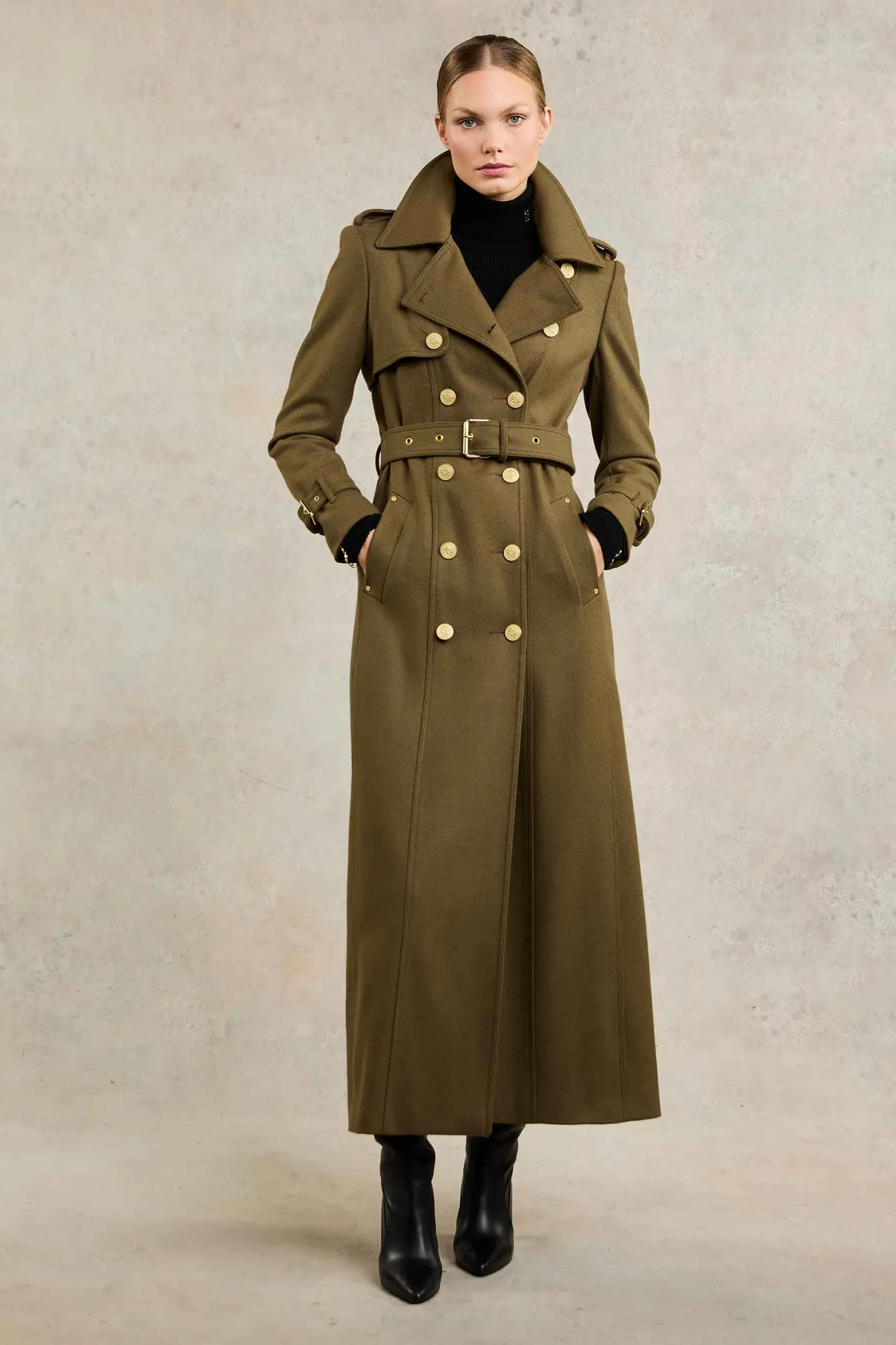 Full Length Chelsea Trench Coat (Khaki)