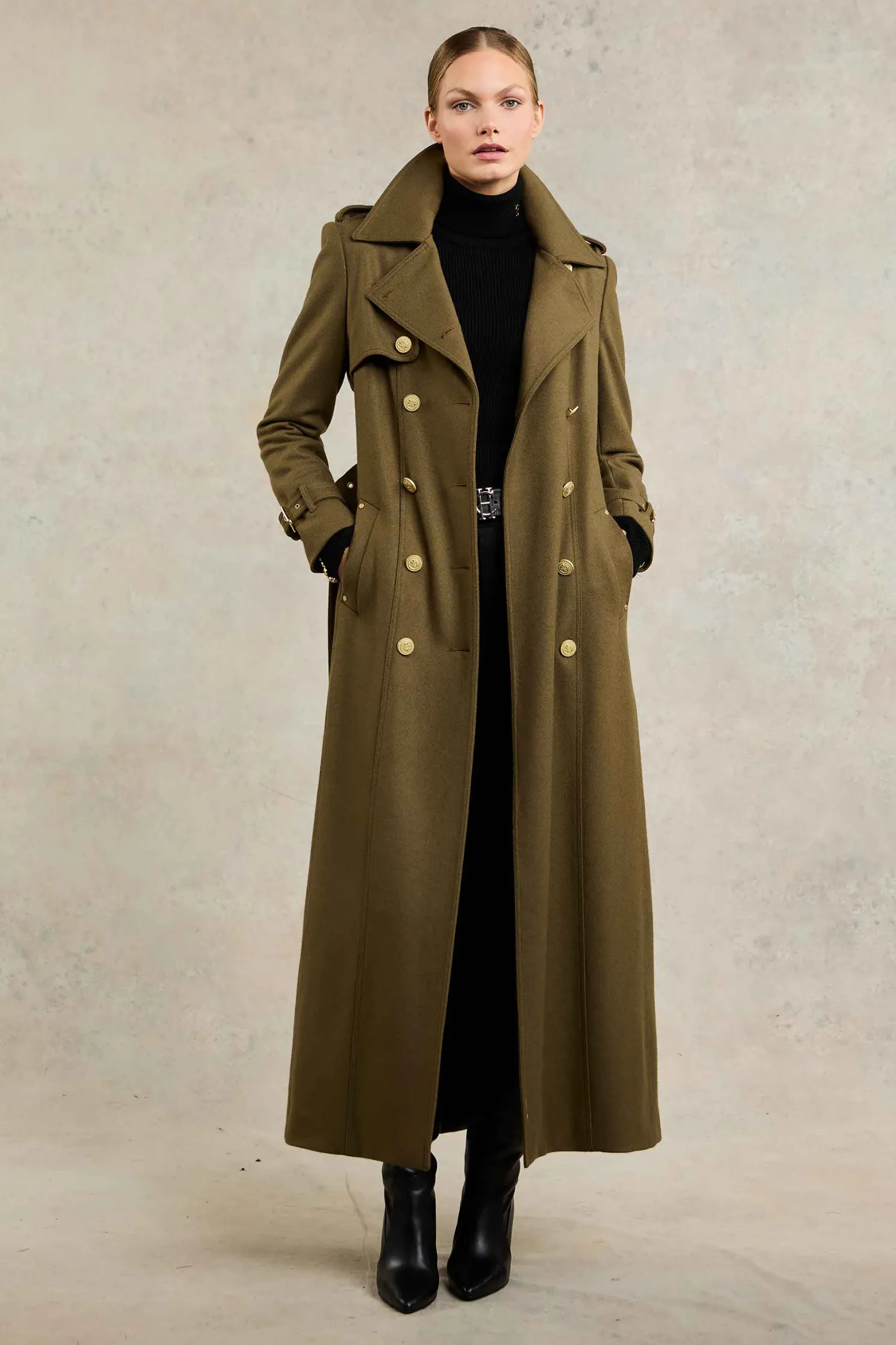 Full Length Chelsea Trench Coat (Khaki)