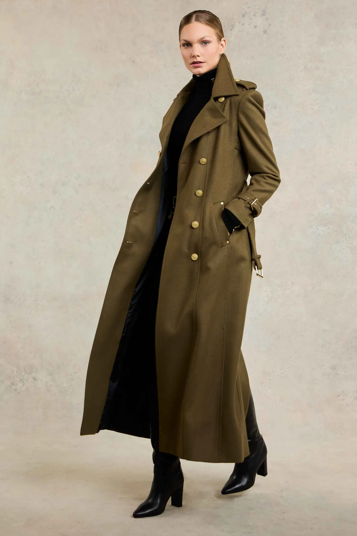 Full Length Chelsea Trench Coat (Khaki)