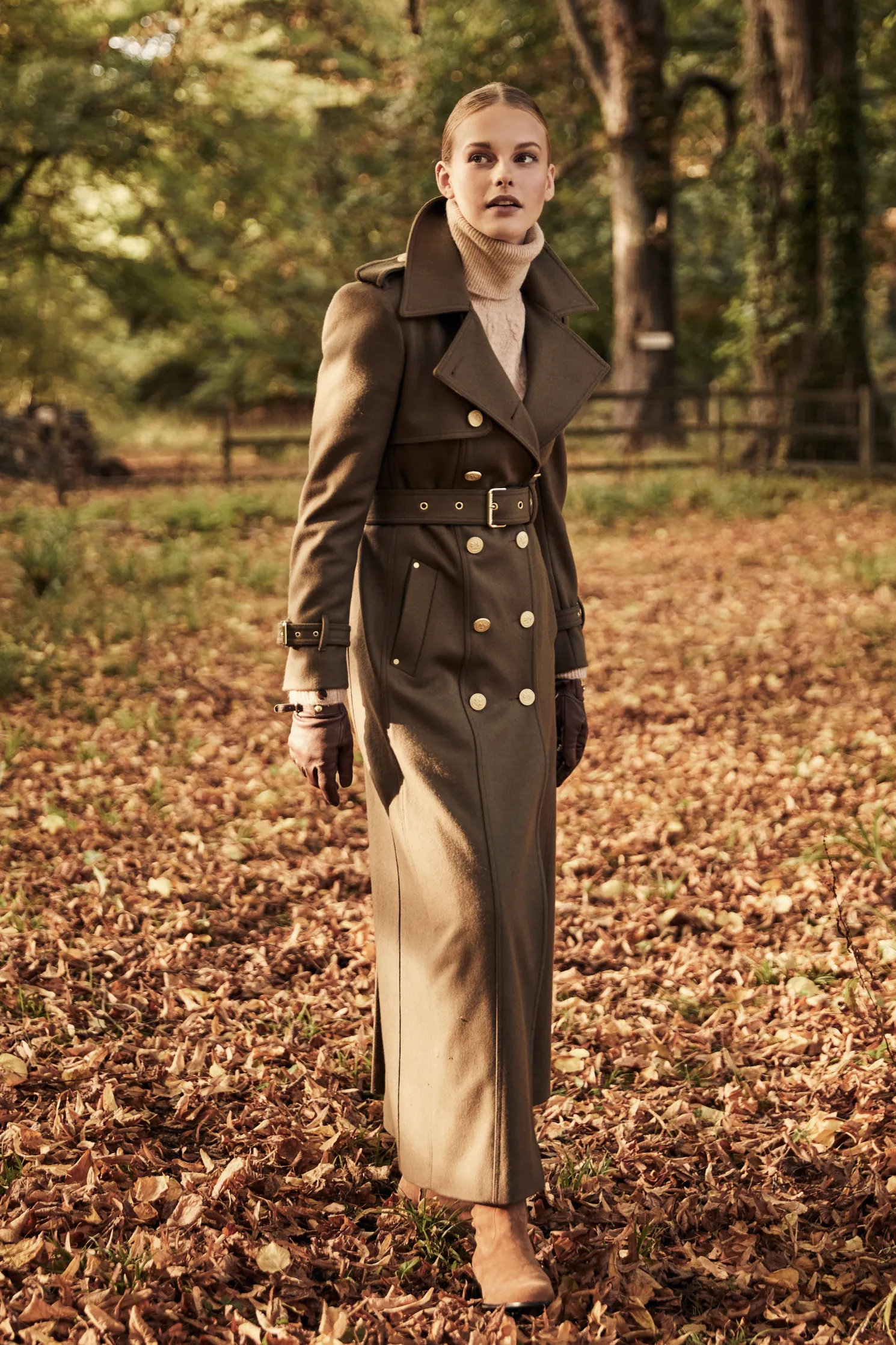Full Length Chelsea Trench Coat (Khaki)