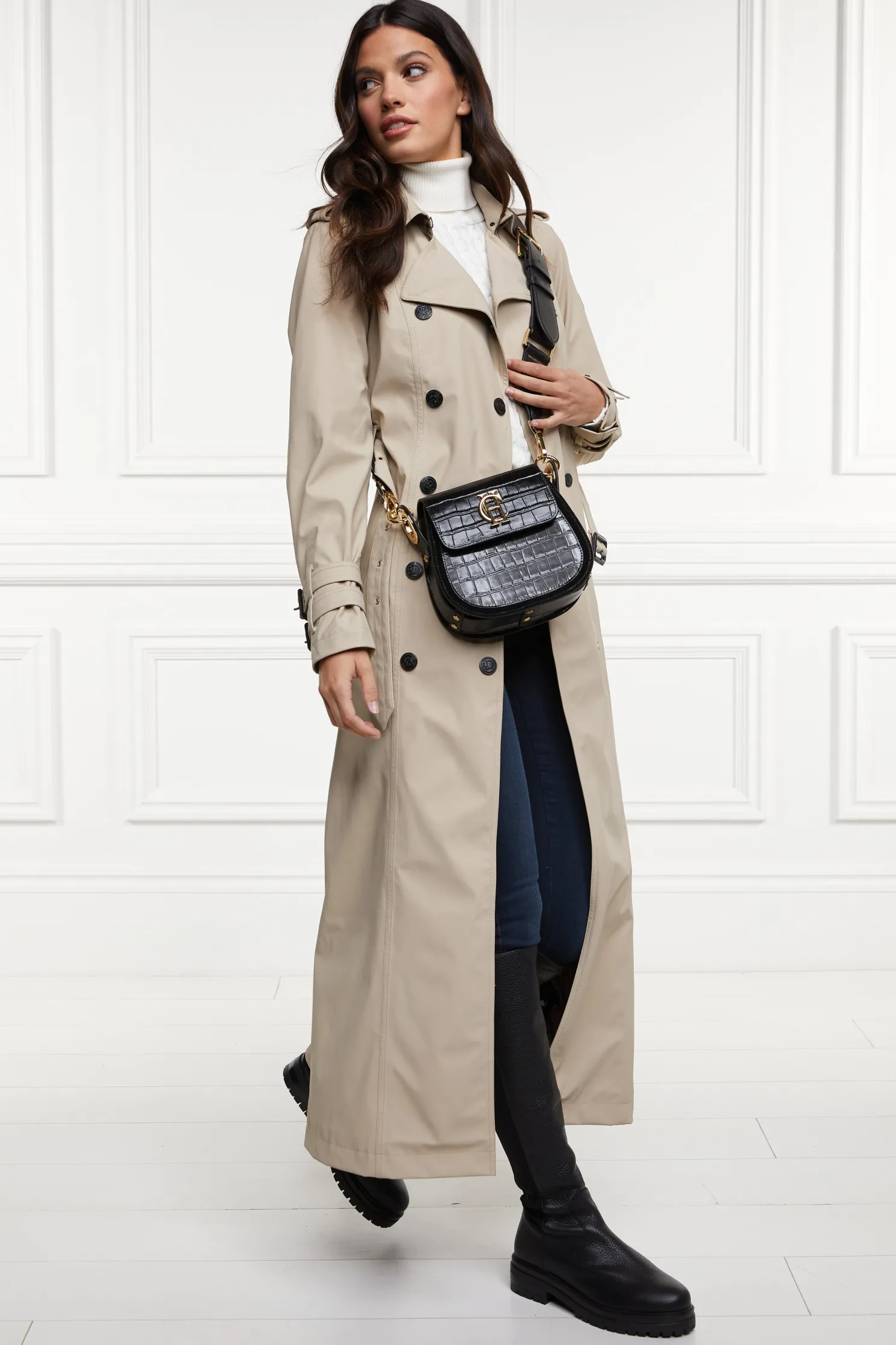 Full Length Kendal Waterproof Trench Coat (Stone)