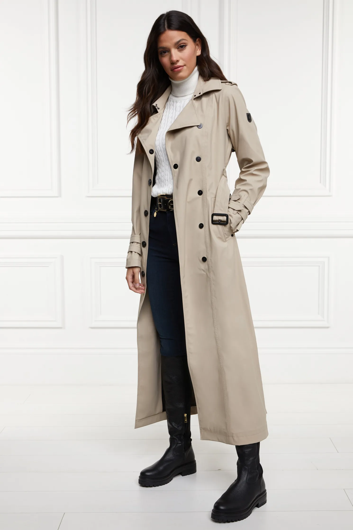 Full Length Kendal Waterproof Trench Coat (Stone)