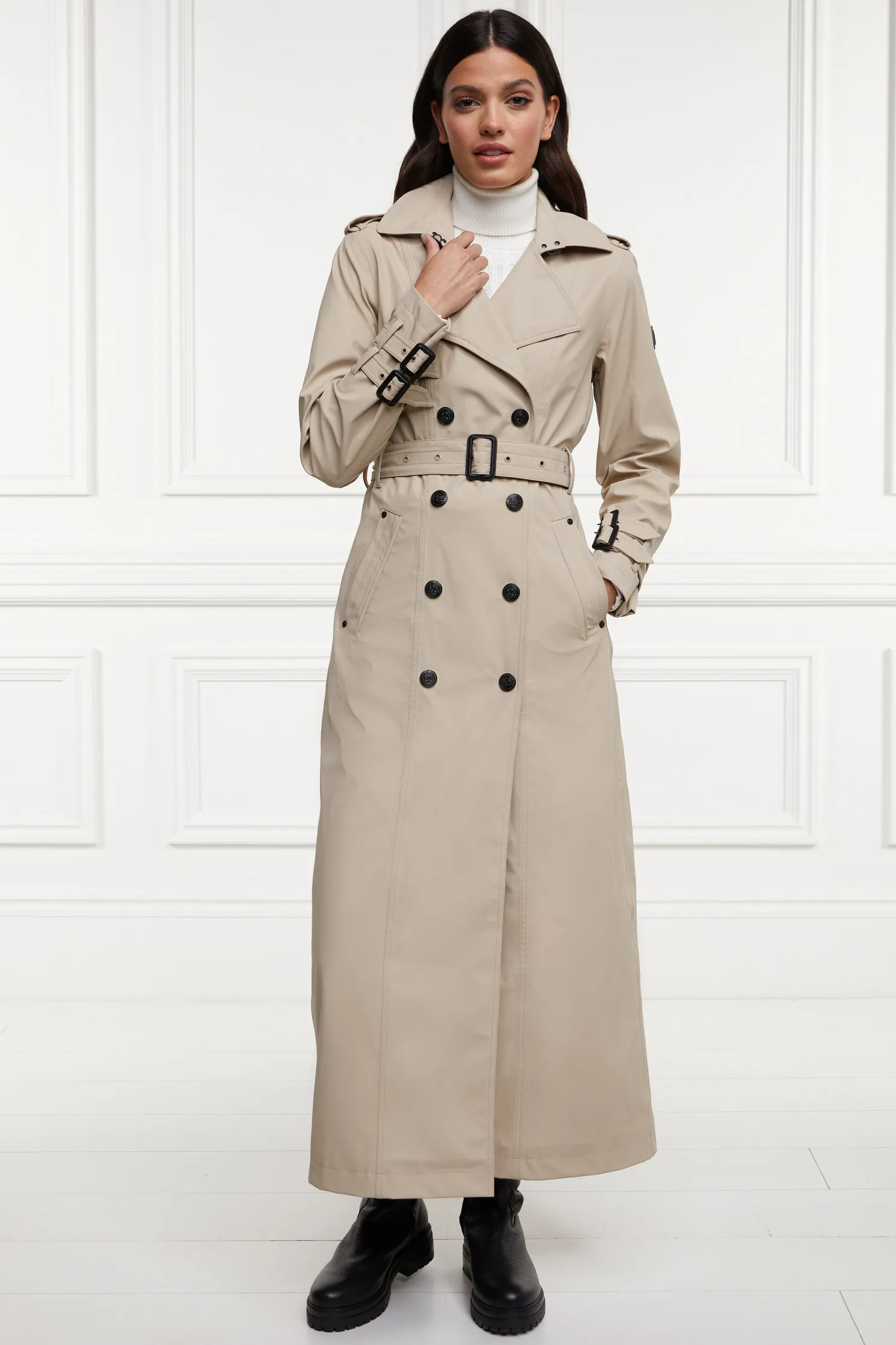 Full Length Kendal Waterproof Trench Coat (Stone)