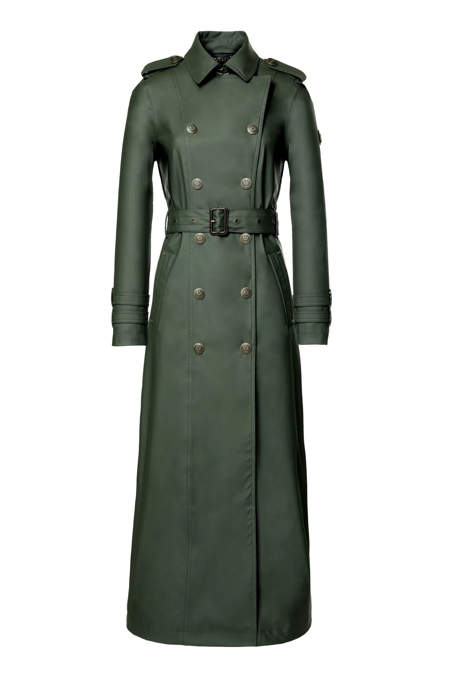 Full Length Kendal Waterproof Trench Coat (Evergreen)