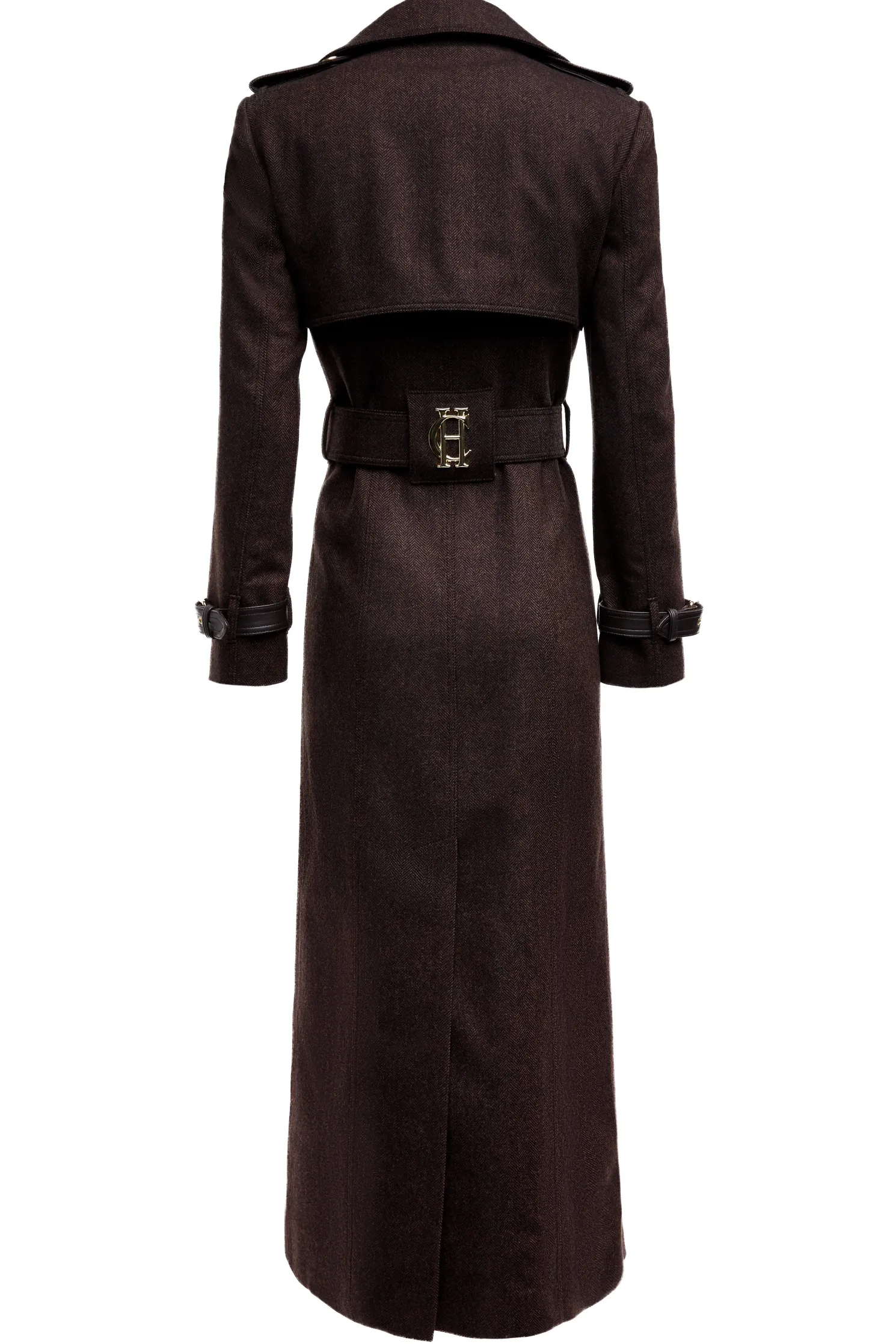 Full Length Marlborough Trench Coat (Chocolate Herringbone)