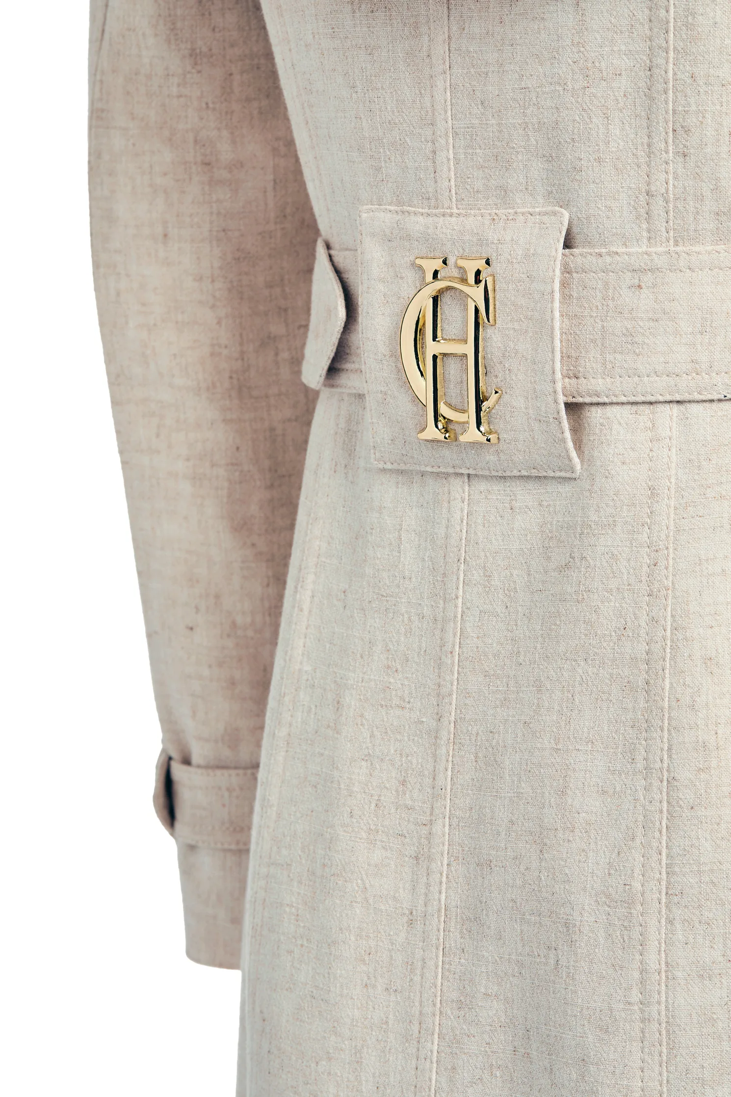Full Length Marlborough Trench Coat (Natural Linen)