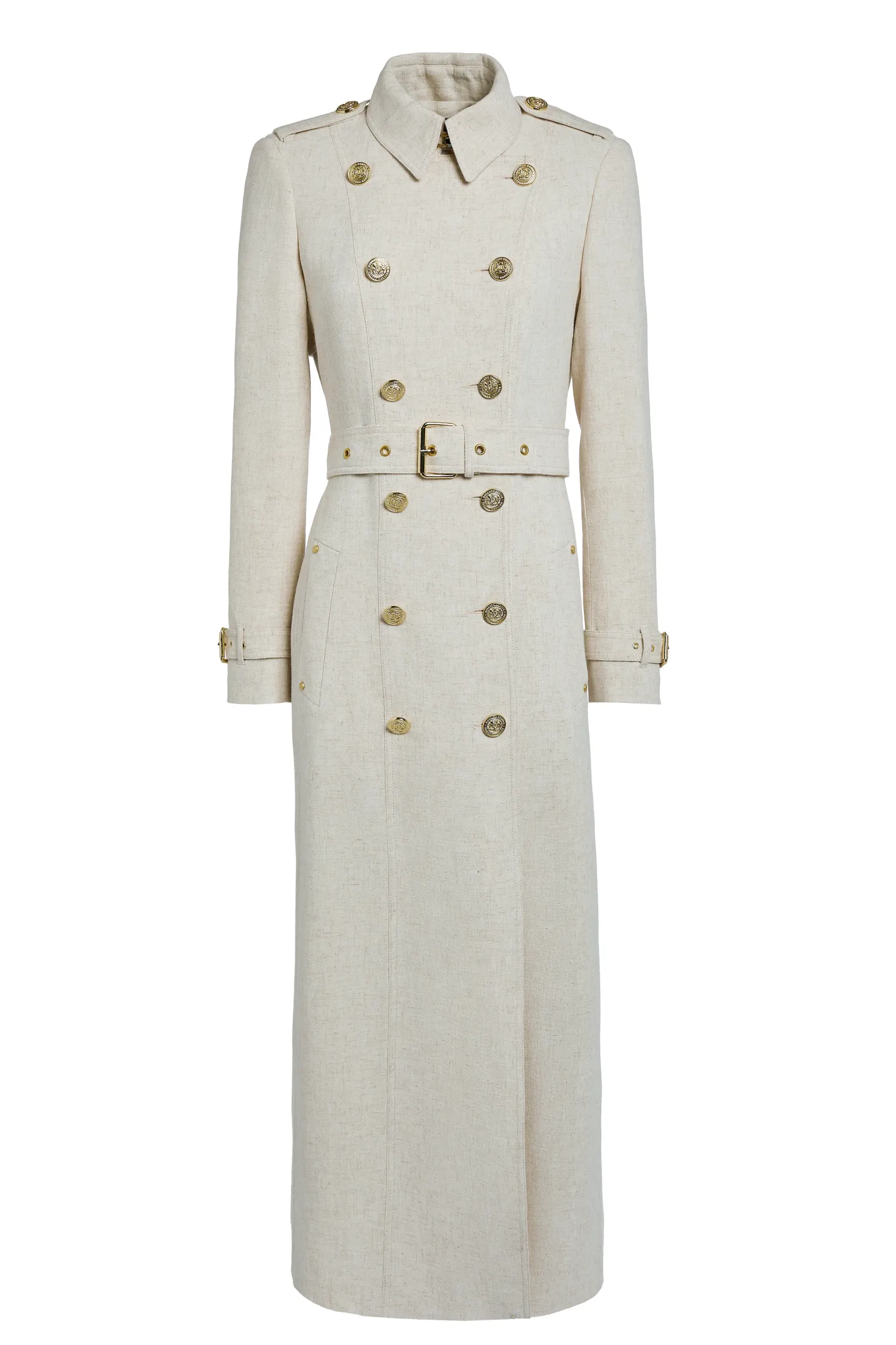 Full Length Marlborough Trench Coat (Natural Linen)
