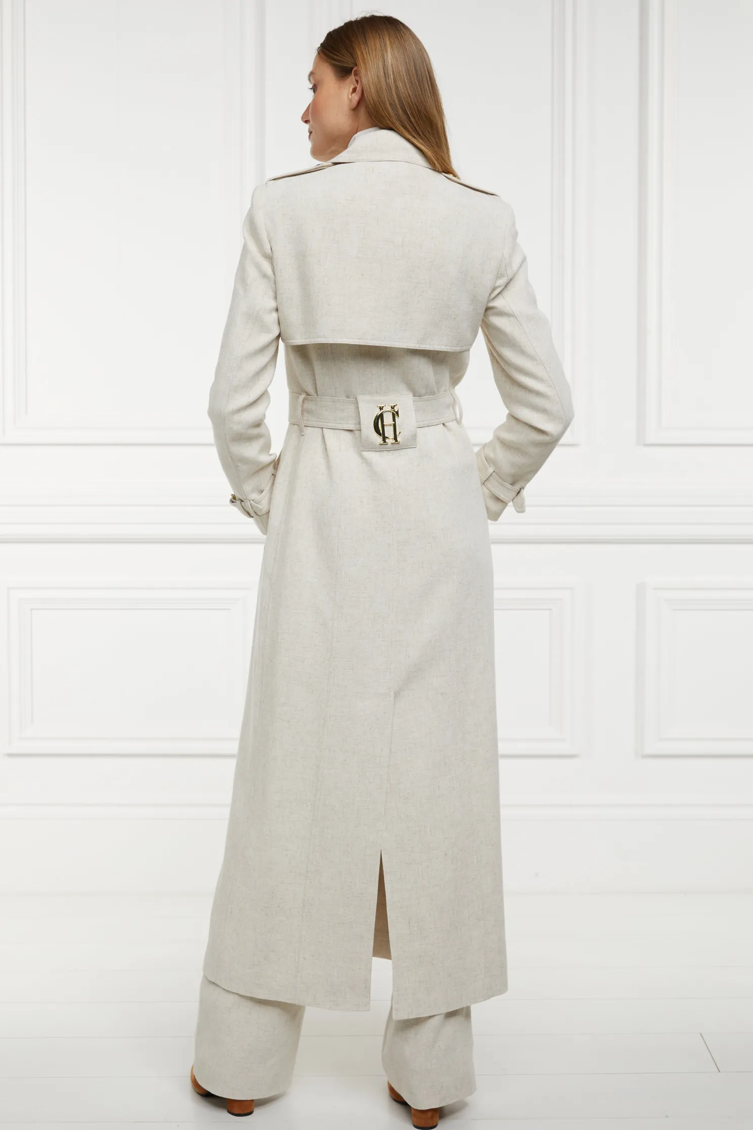 Full Length Marlborough Trench Coat (Natural Linen)