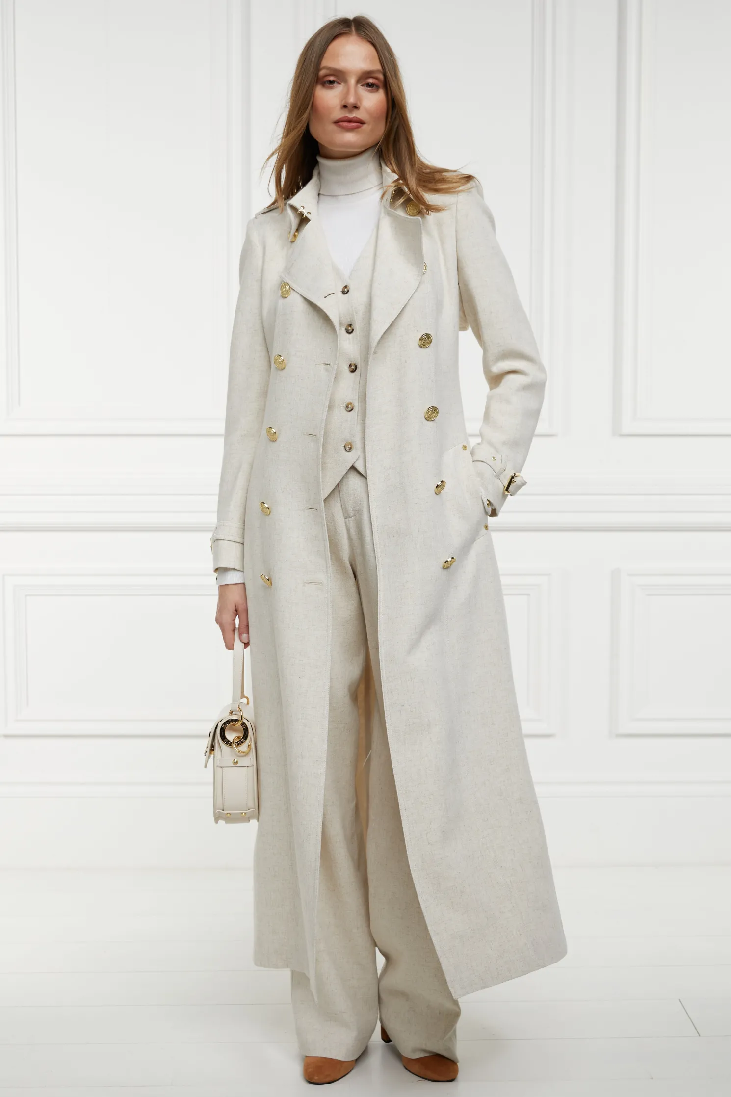 Full Length Marlborough Trench Coat (Natural Linen)