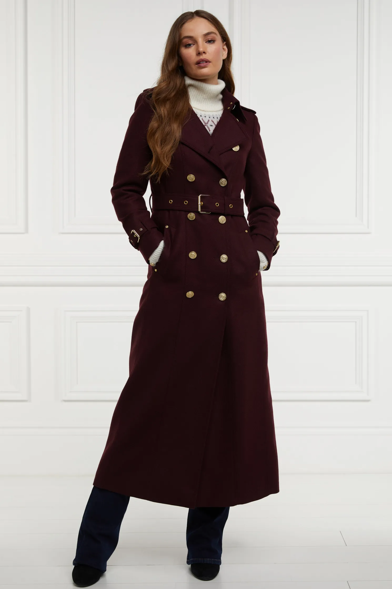 Full Length Marlborough Trench Coat (Mulberry)