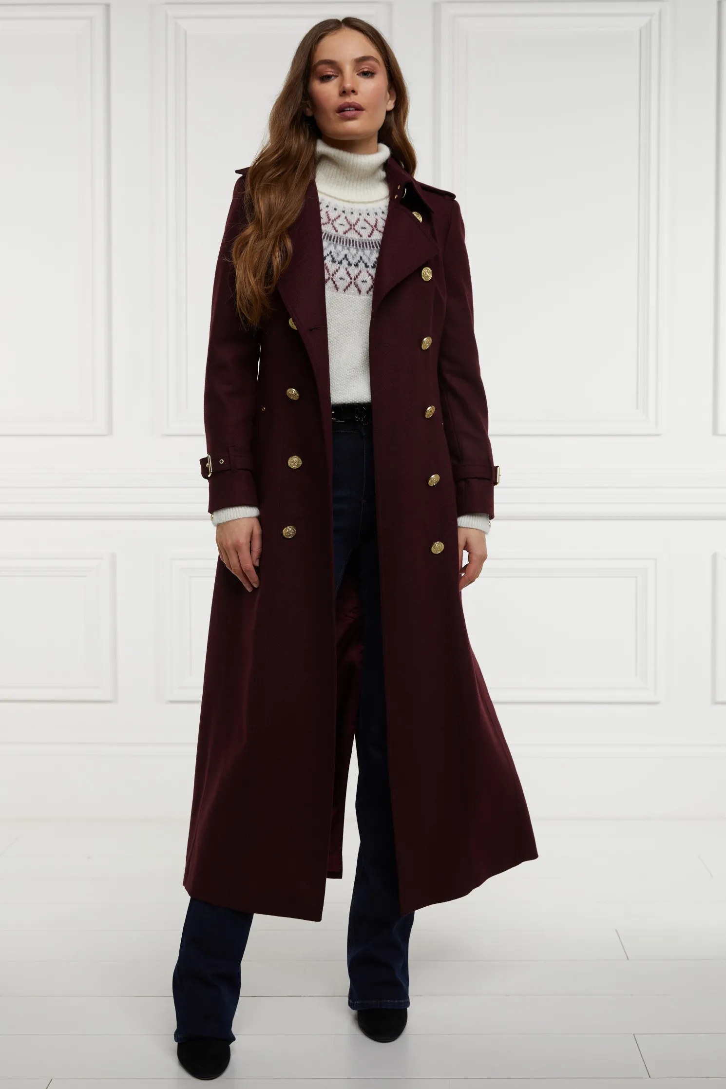 Full Length Marlborough Trench Coat (Mulberry)