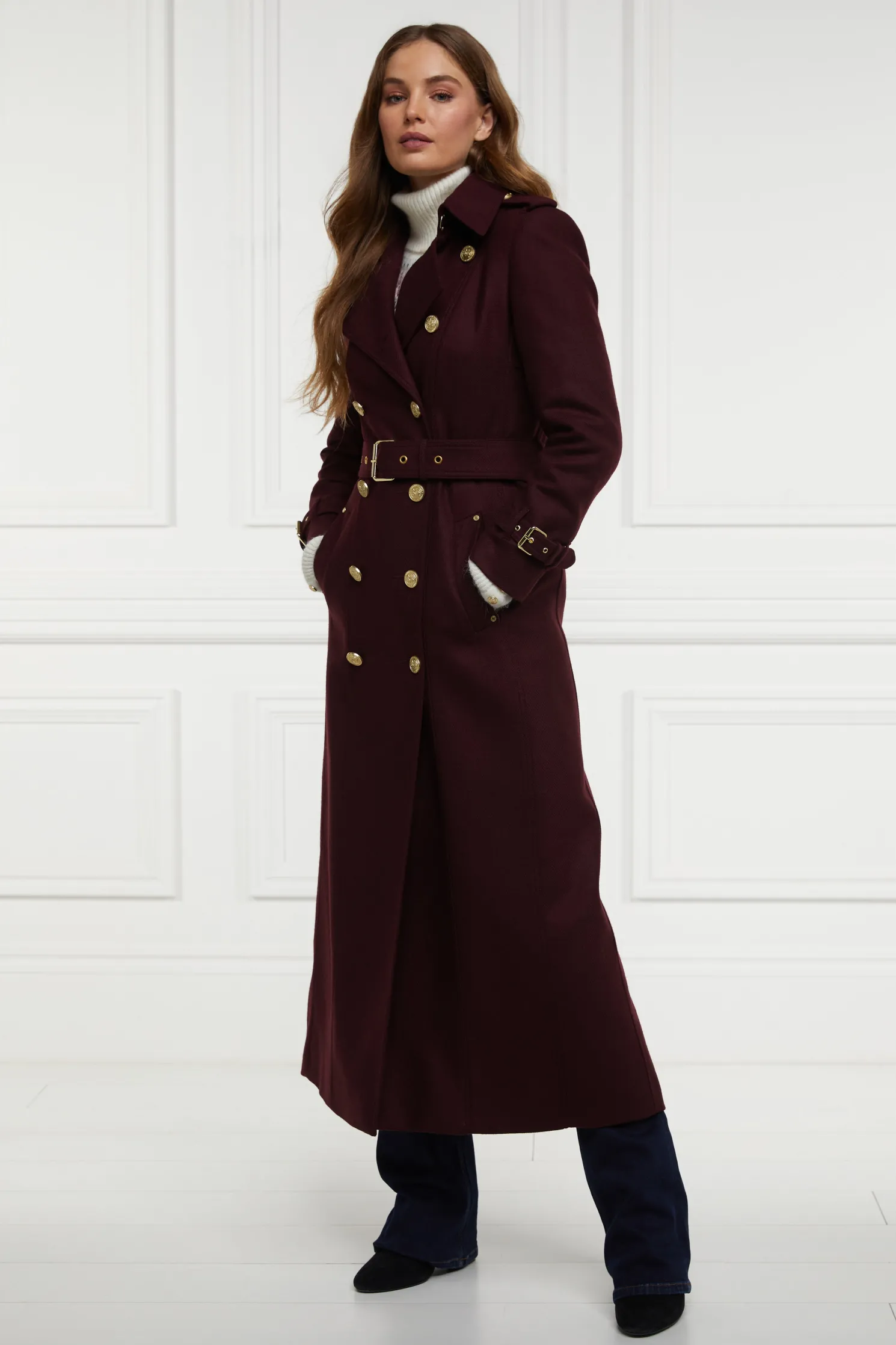 Full Length Marlborough Trench Coat (Mulberry)