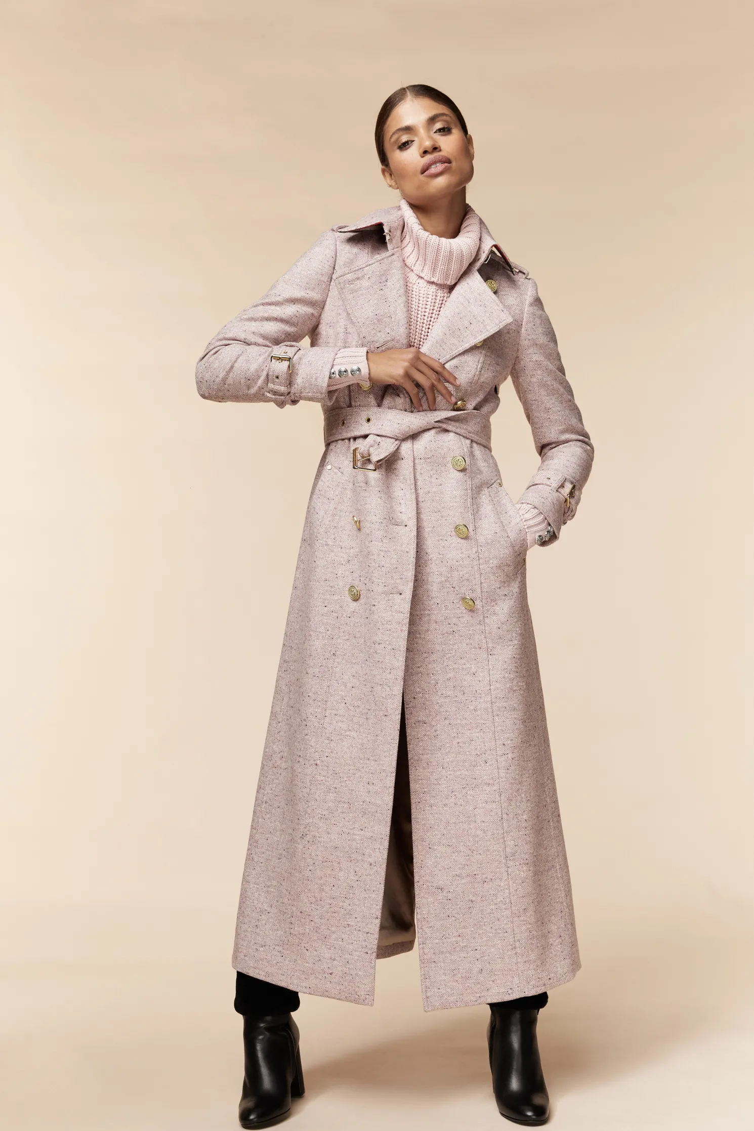 Full Length Marlborough Trench Coat (Anniversary Pink)
