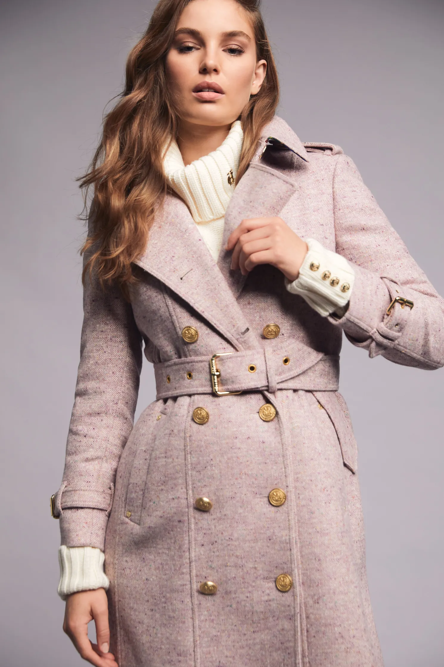 Full Length Marlborough Trench Coat (Anniversary Pink)