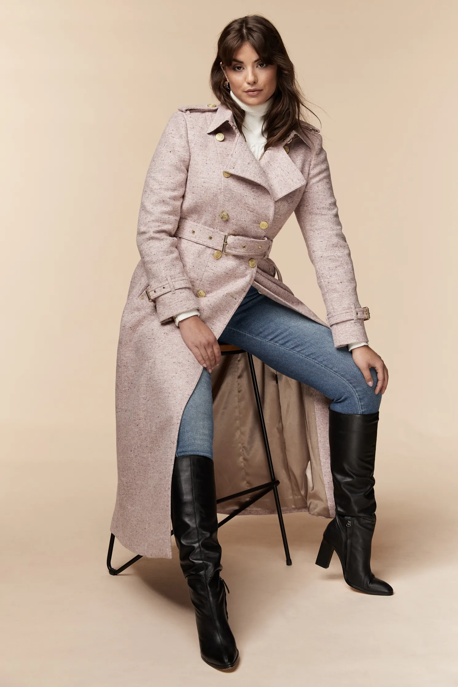 Full Length Marlborough Trench Coat (Anniversary Pink)