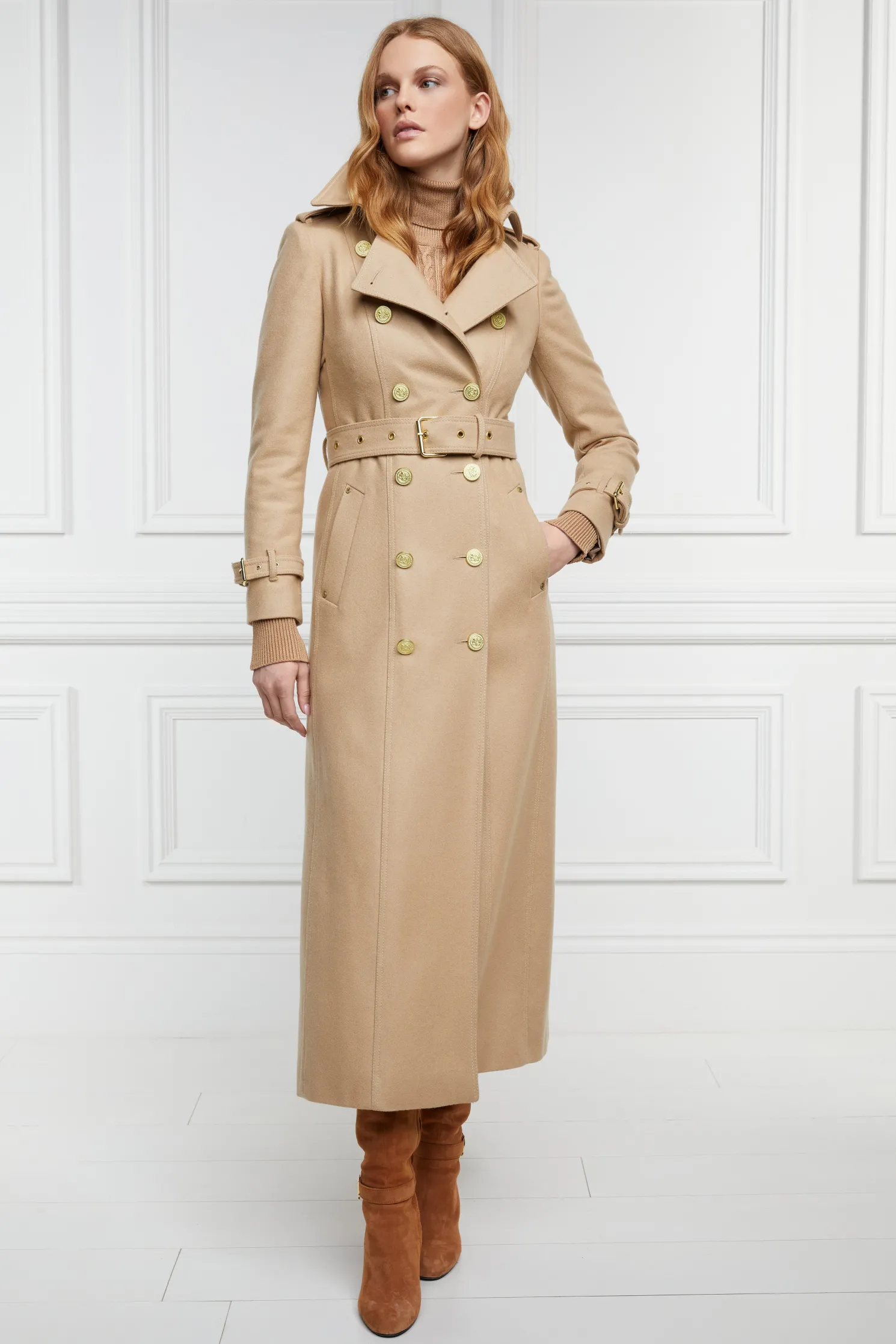 Full Length Marlborough Trench Coat (Camel)