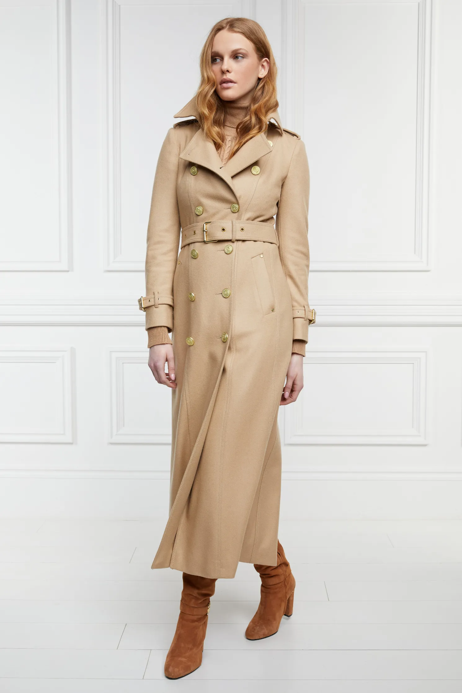 Full Length Marlborough Trench Coat (Camel)
