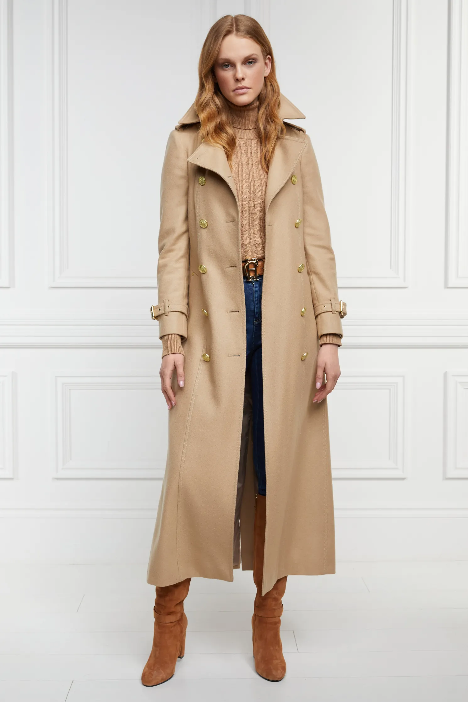Full Length Marlborough Trench Coat (Camel)