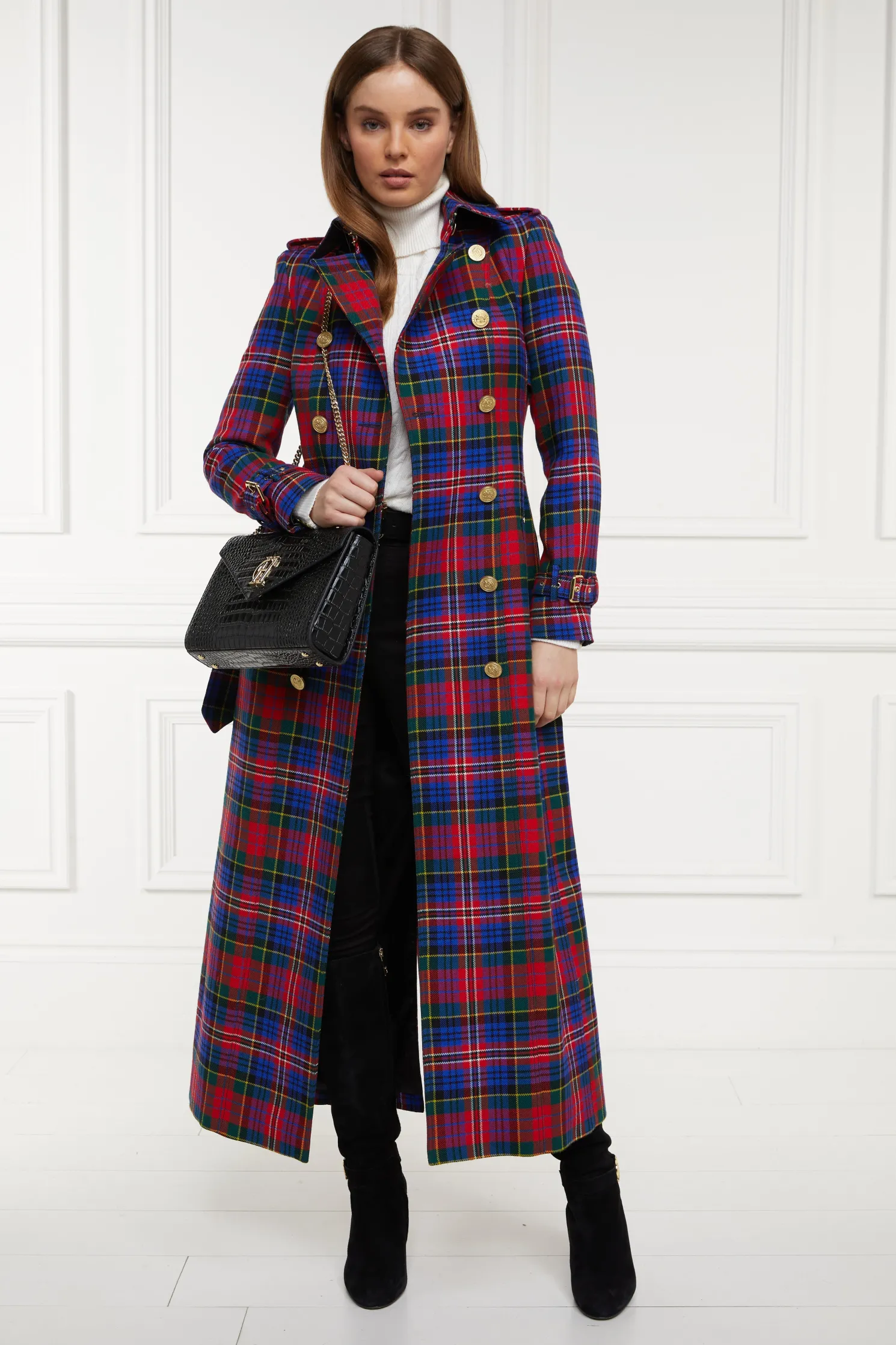 Full Length Marlborough Trench Coat (Macpherson Tartan)