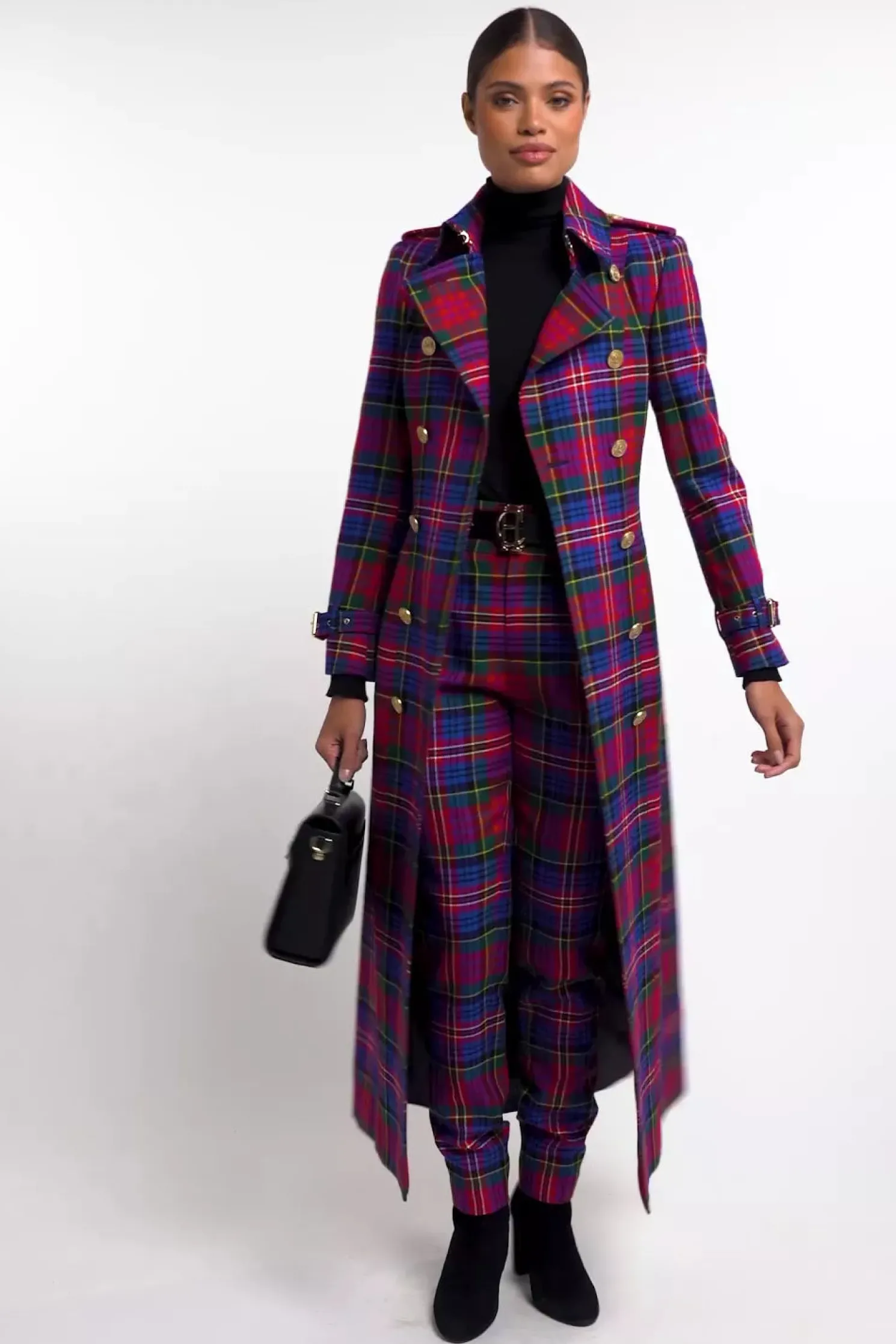 Full Length Marlborough Trench Coat (Macpherson Tartan)