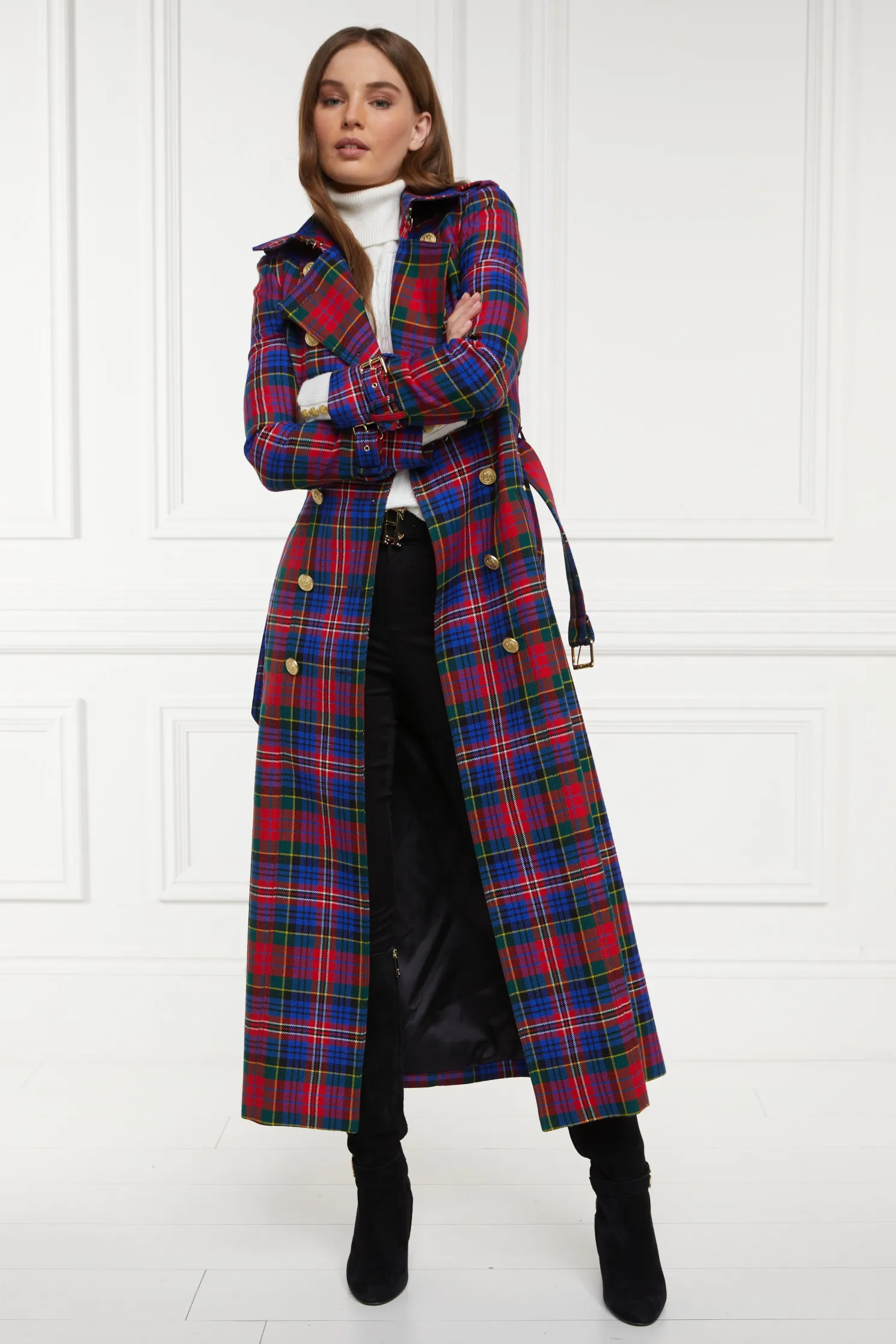 Full Length Marlborough Trench Coat (Macpherson Tartan)