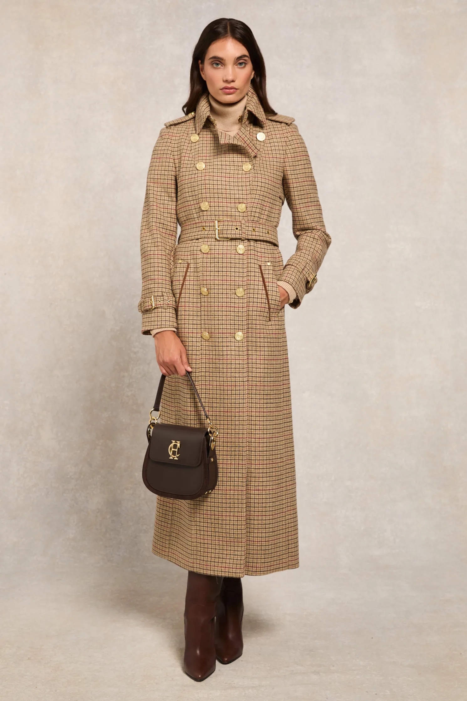 Full Length Marlborough Trench Coat (Charlton Tweed)
