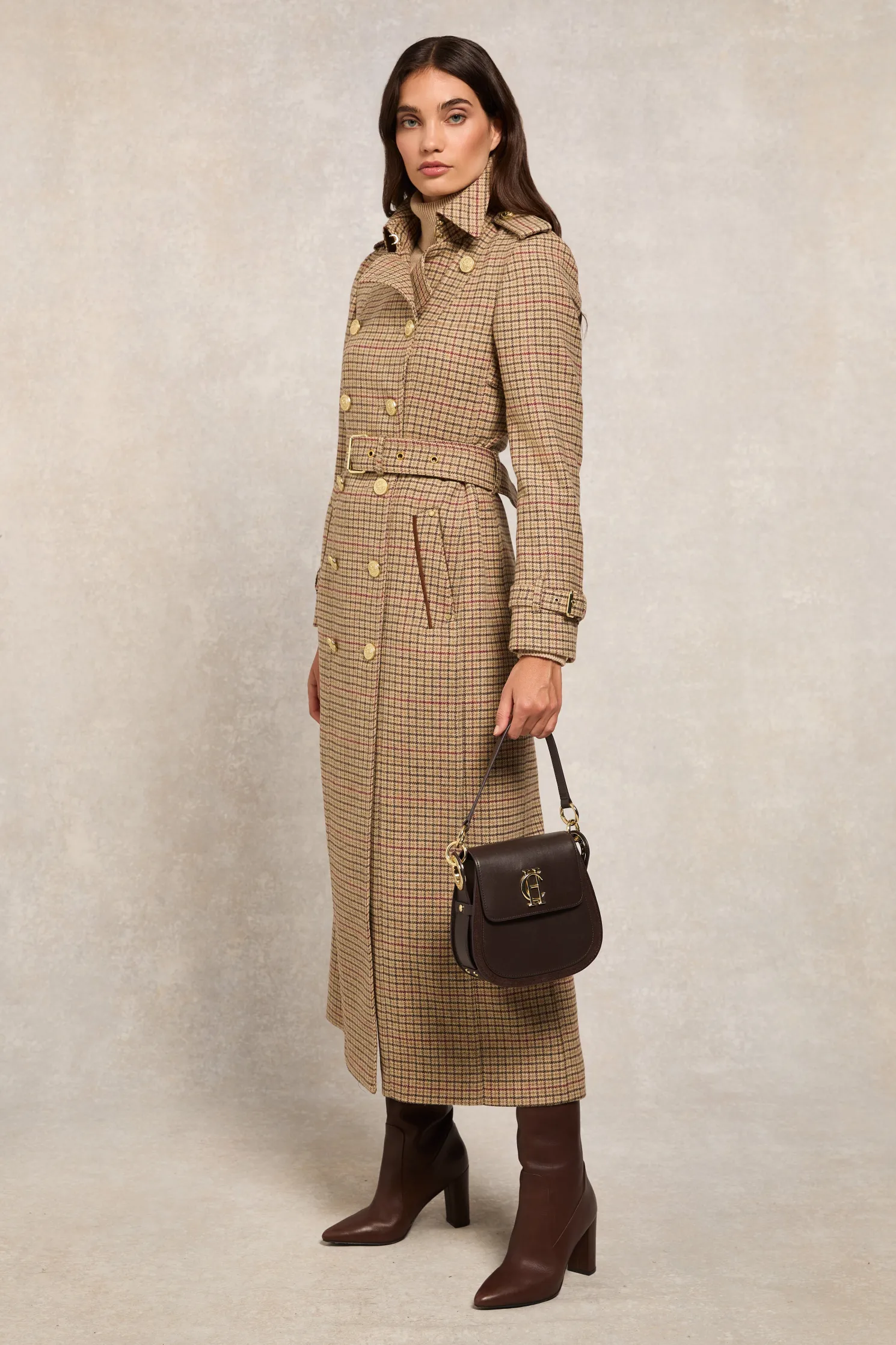 Full Length Marlborough Trench Coat (Charlton Tweed)