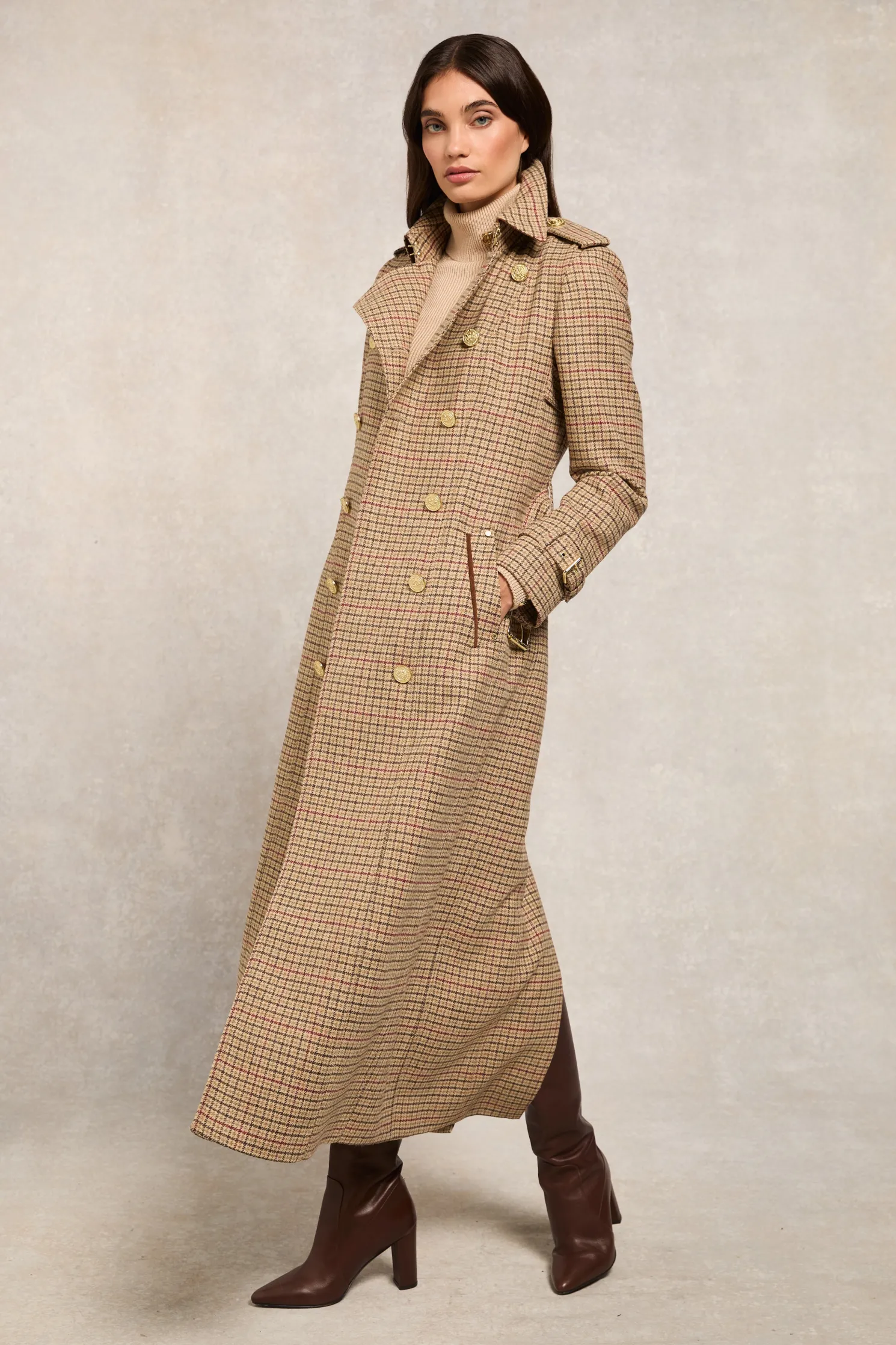 Full Length Marlborough Trench Coat (Charlton Tweed)