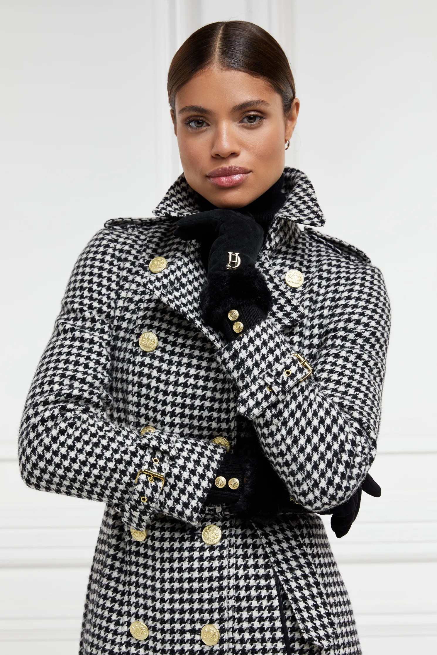 Full Length Marlborough Trench Coat (Houndstooth)