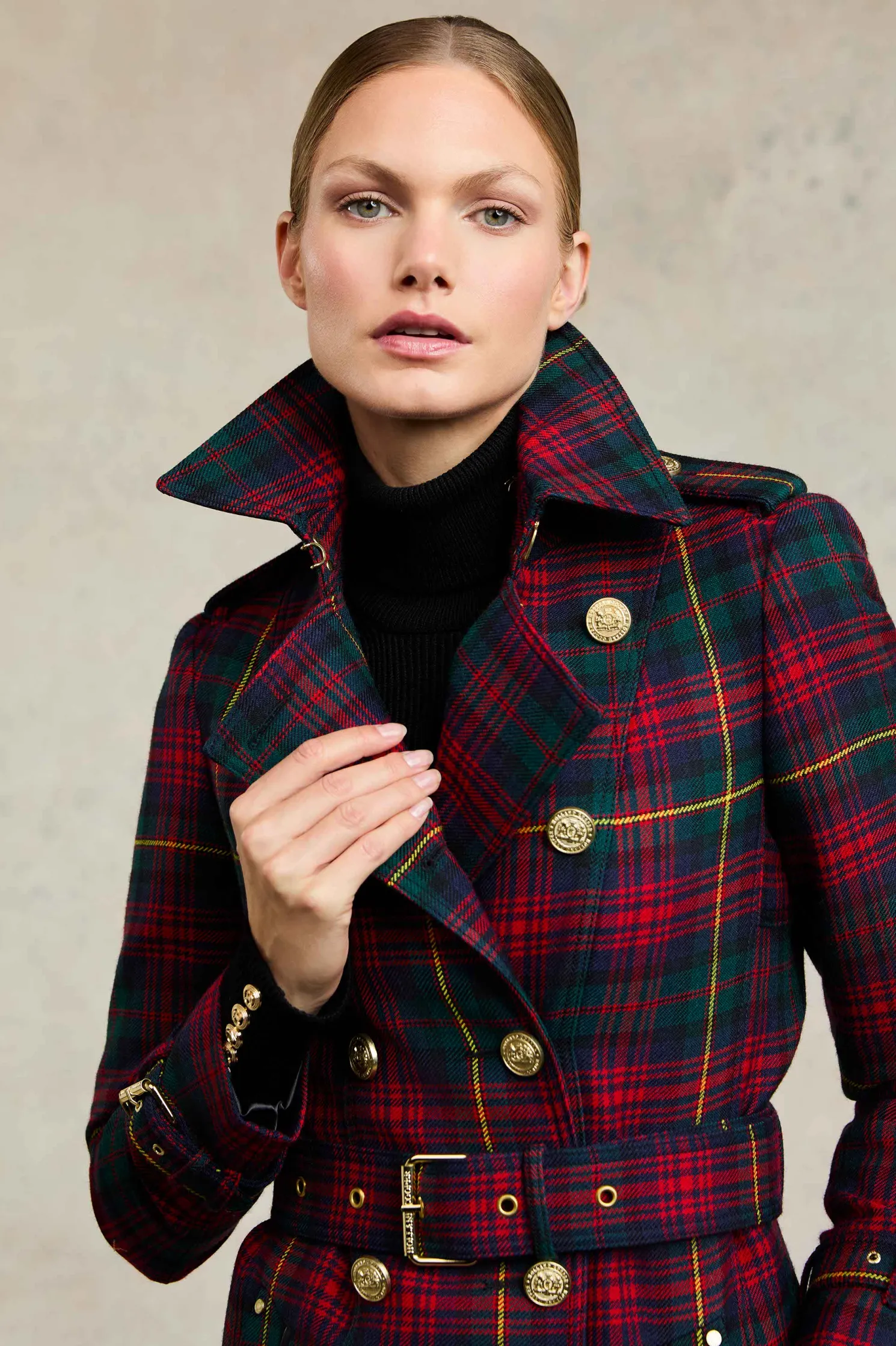 Full Length Marlborough Trench Coat (Logan Tartan)