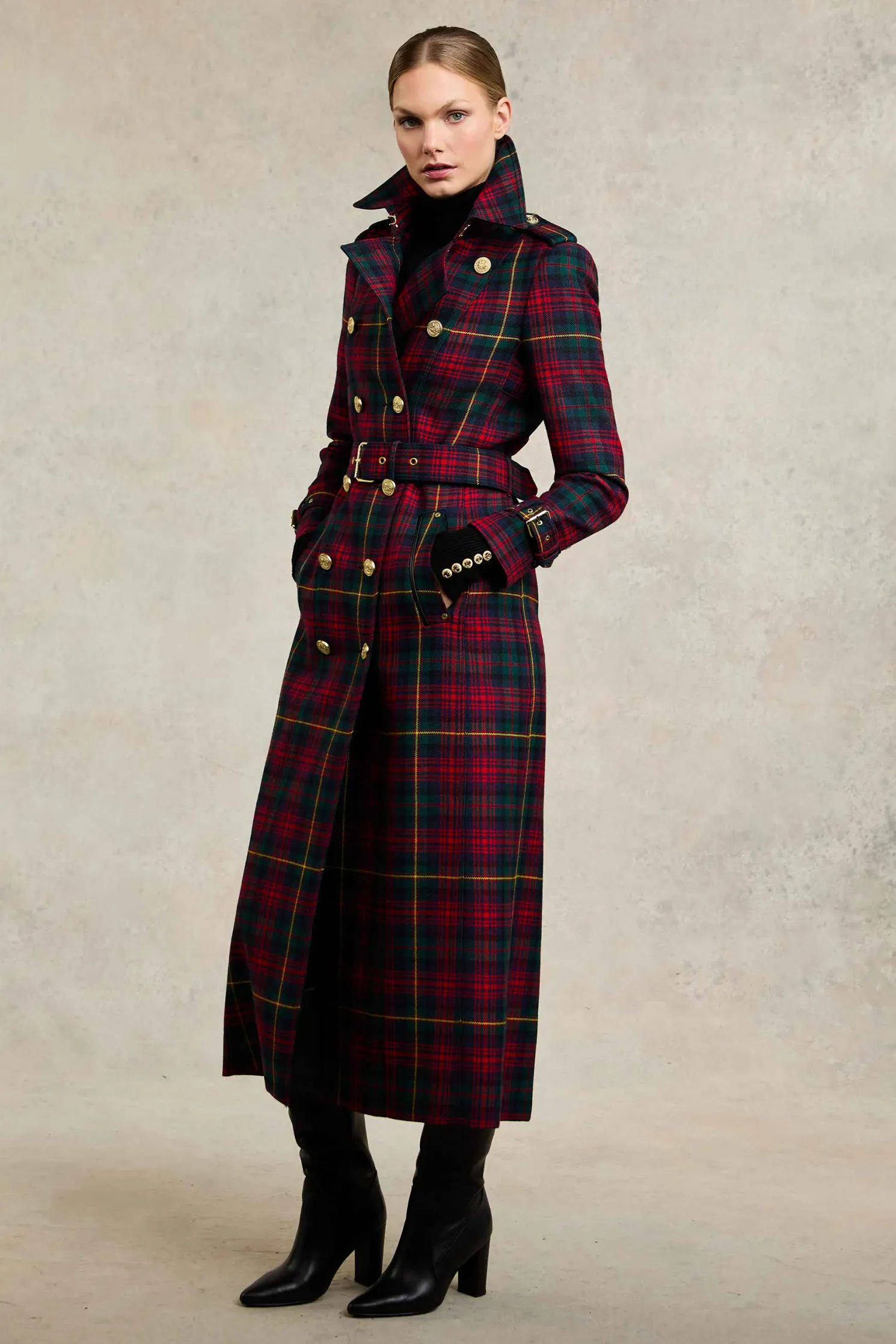 Full Length Marlborough Trench Coat (Logan Tartan)