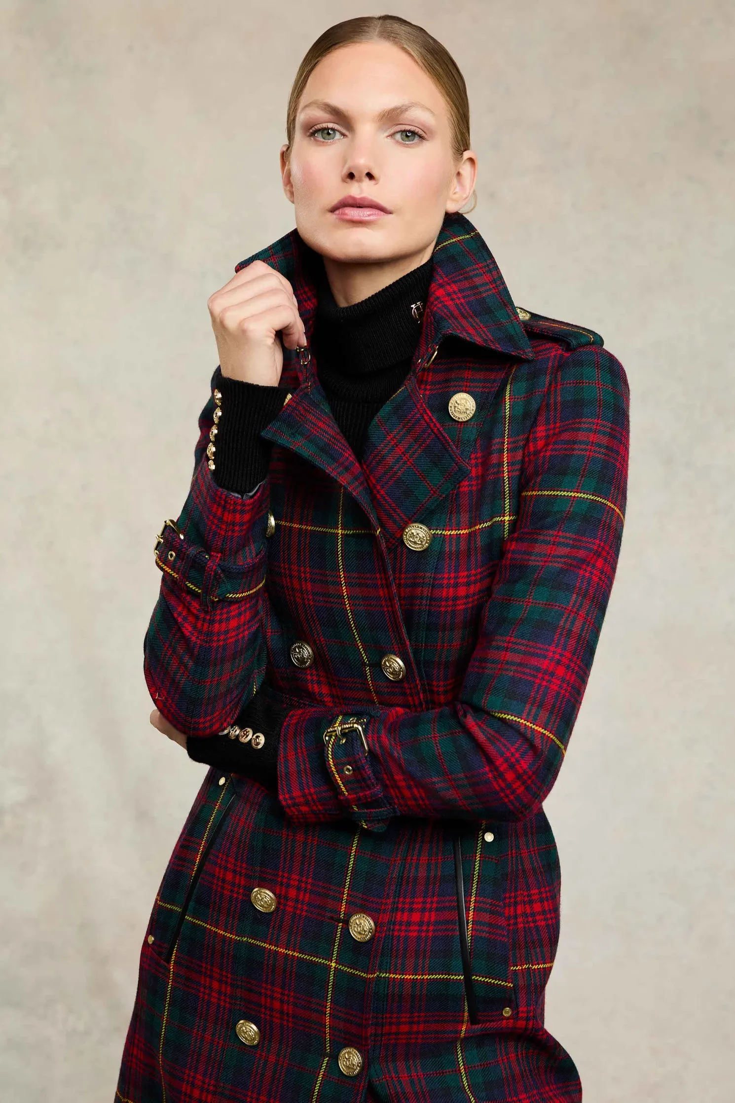 Full Length Marlborough Trench Coat (Logan Tartan)