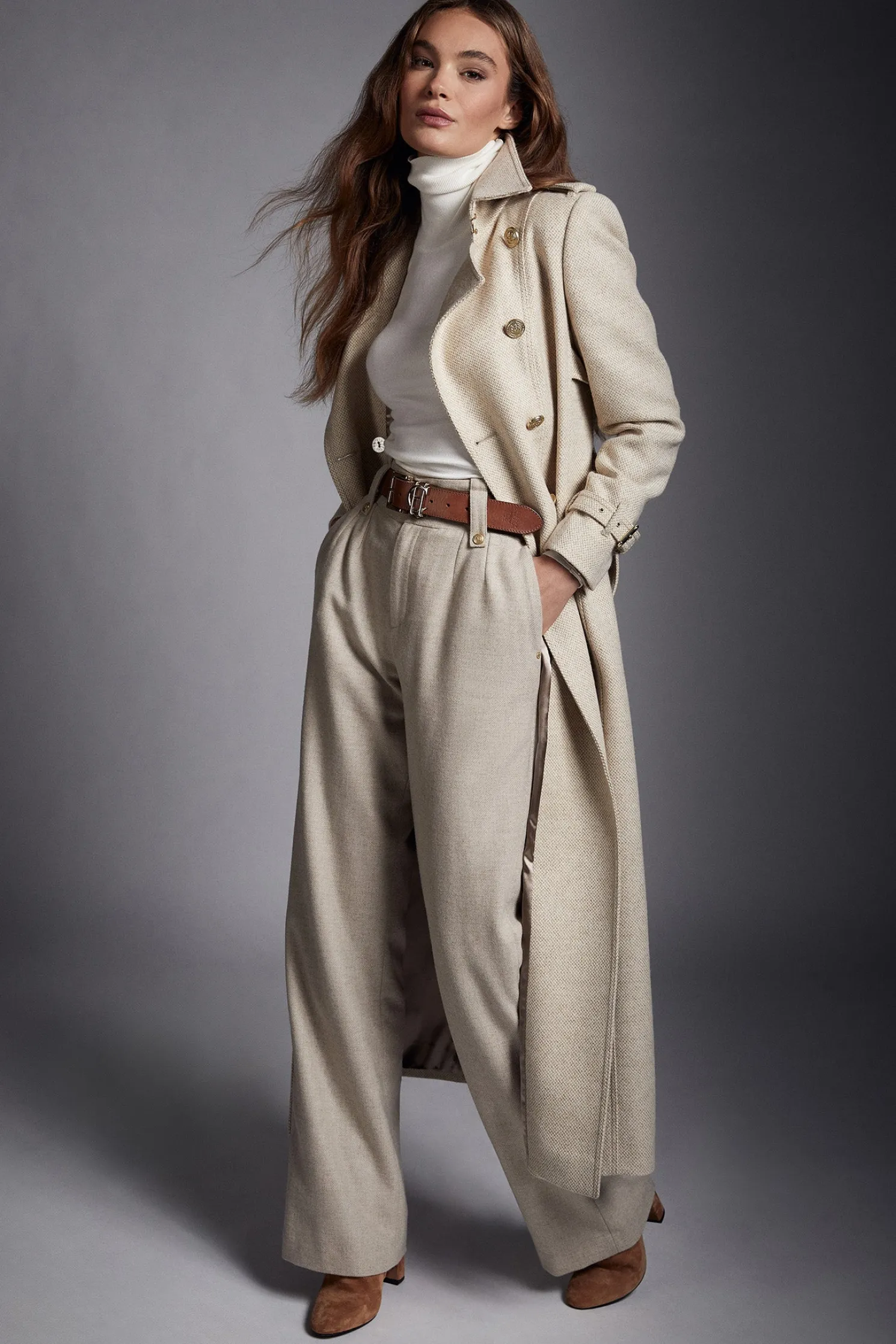 Full Length Marlborough Trench Coat (Biscuit)