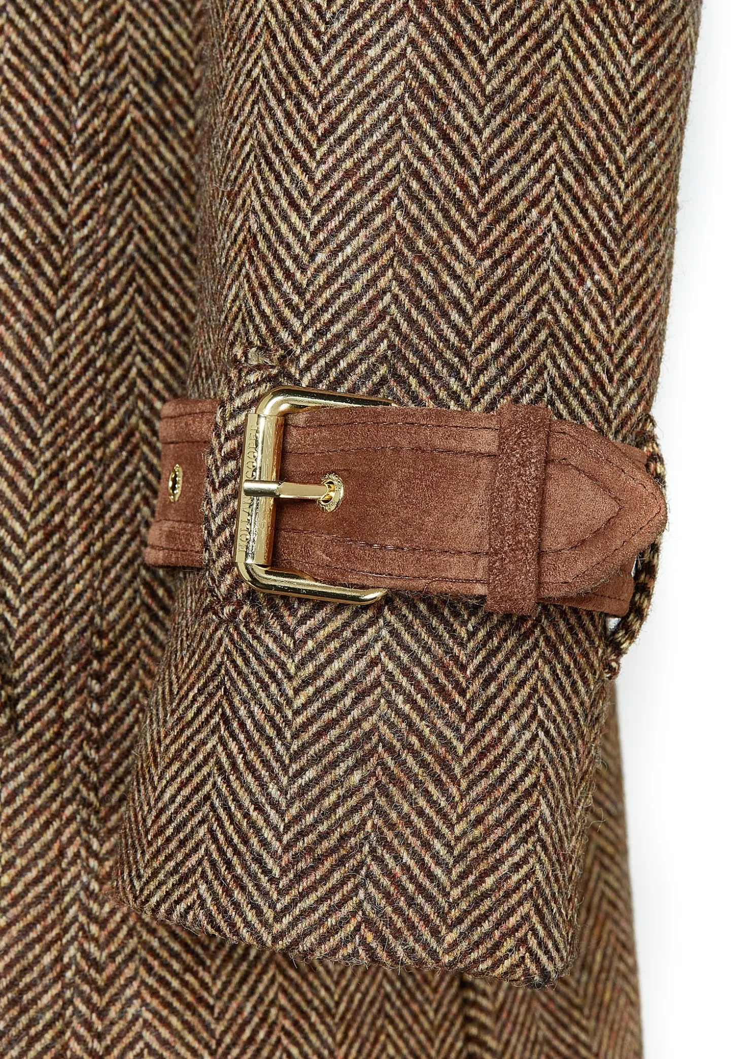 Full Length Marlborough Trench Coat (Large Scale Brown Herringbone)