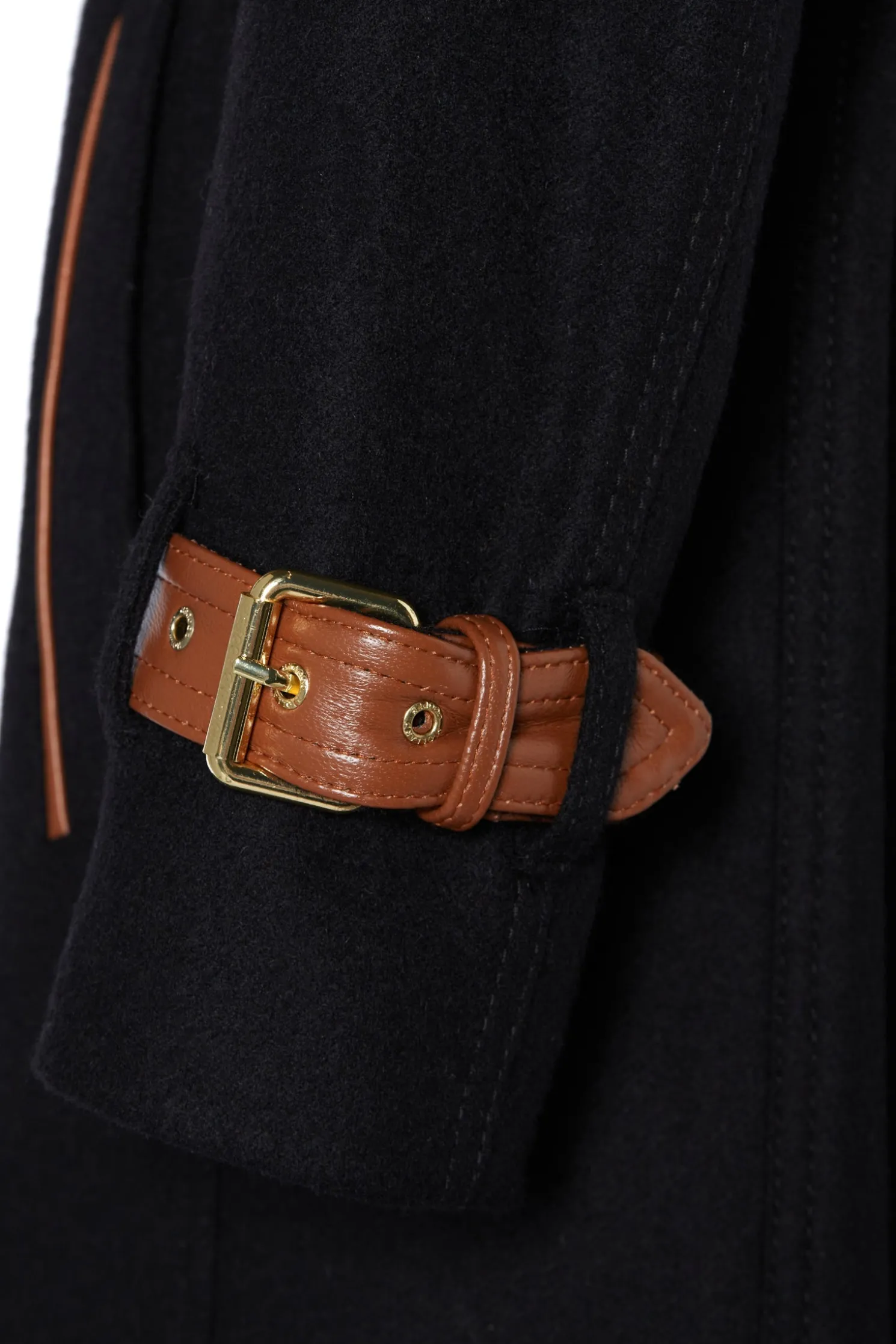 Full Length Marlborough Trench Coat (Soft Black Tan)