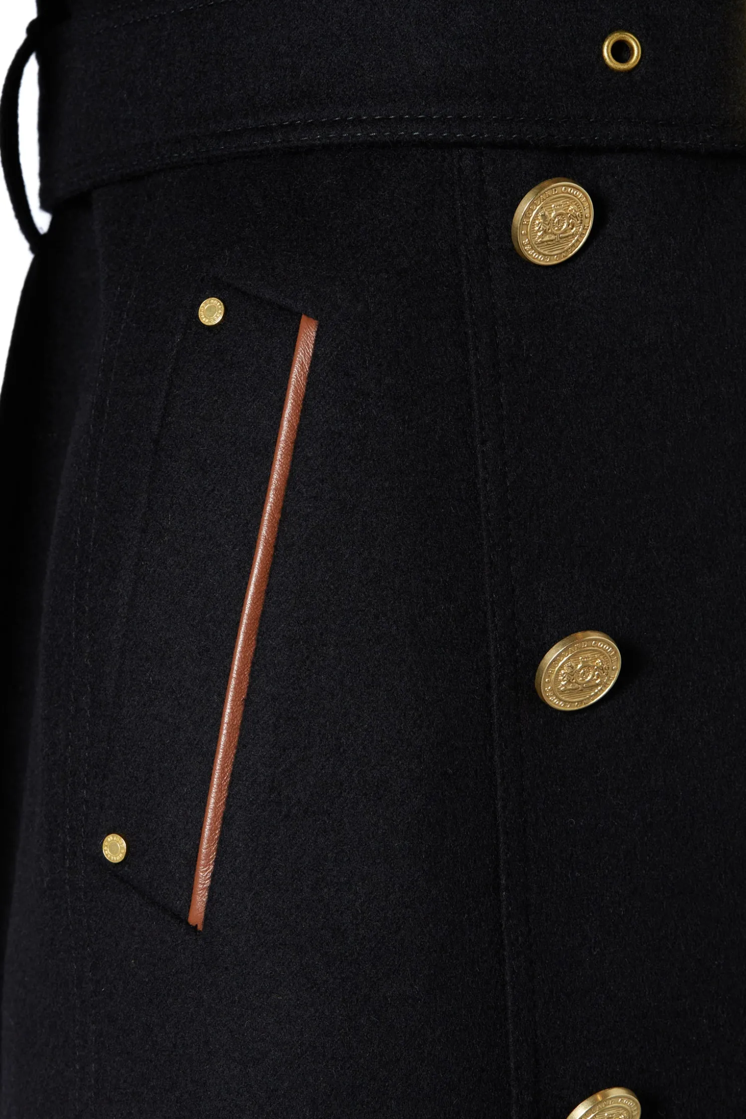 Full Length Marlborough Trench Coat (Soft Black Tan)