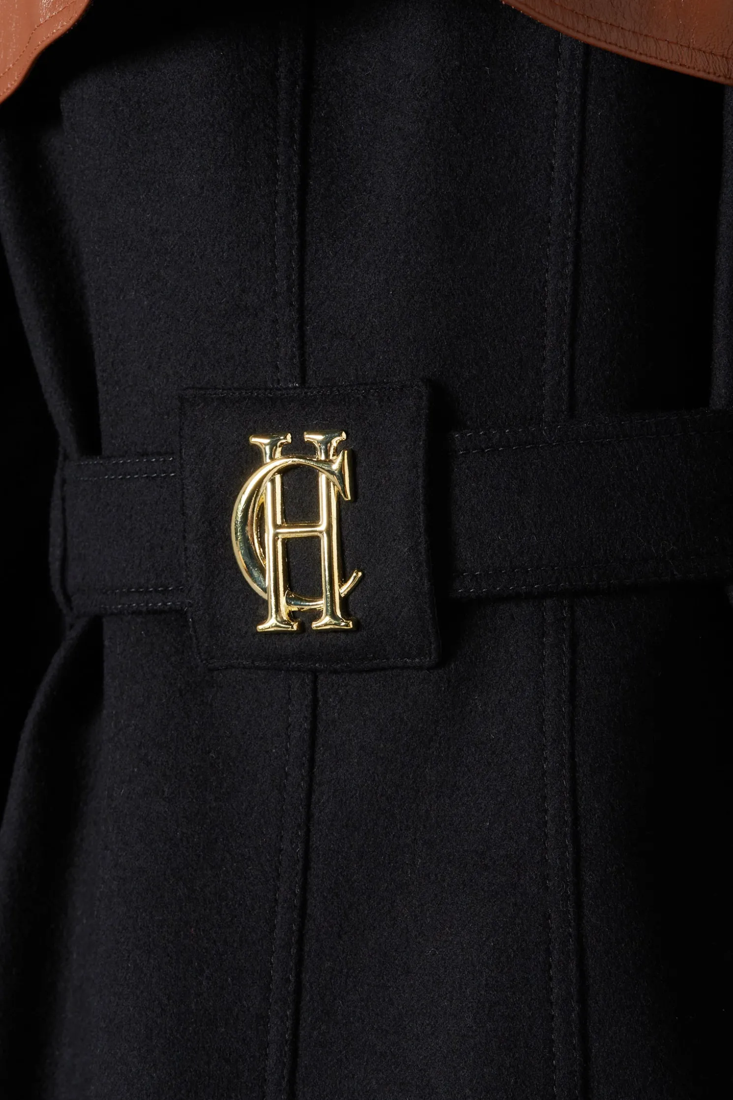 Full Length Marlborough Trench Coat (Soft Black Tan)