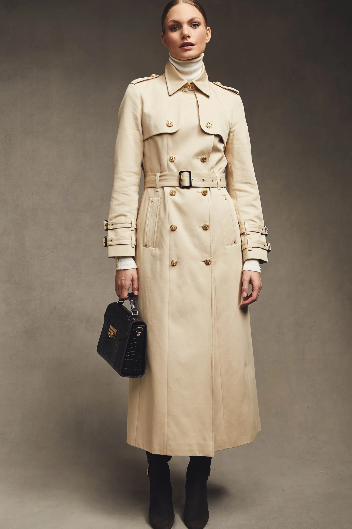 Gatcombe Full Length Trench Coat (Stone)