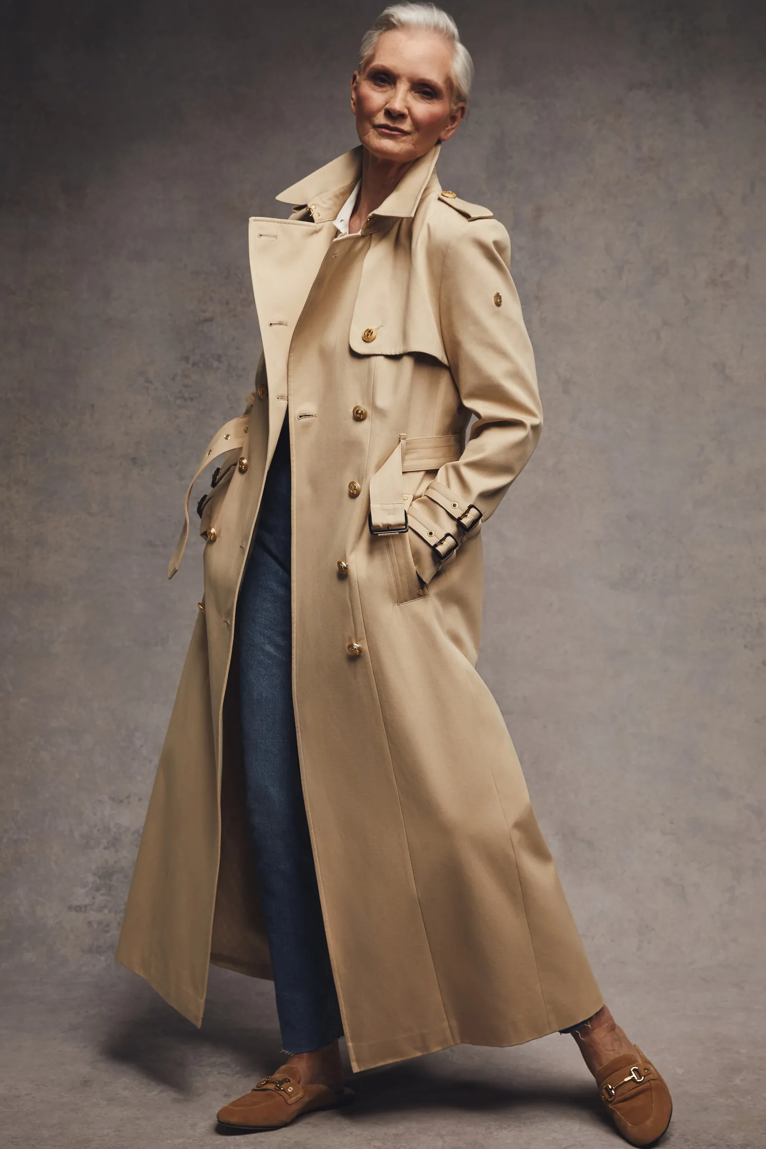 Gatcombe Full Length Trench Coat (Stone)