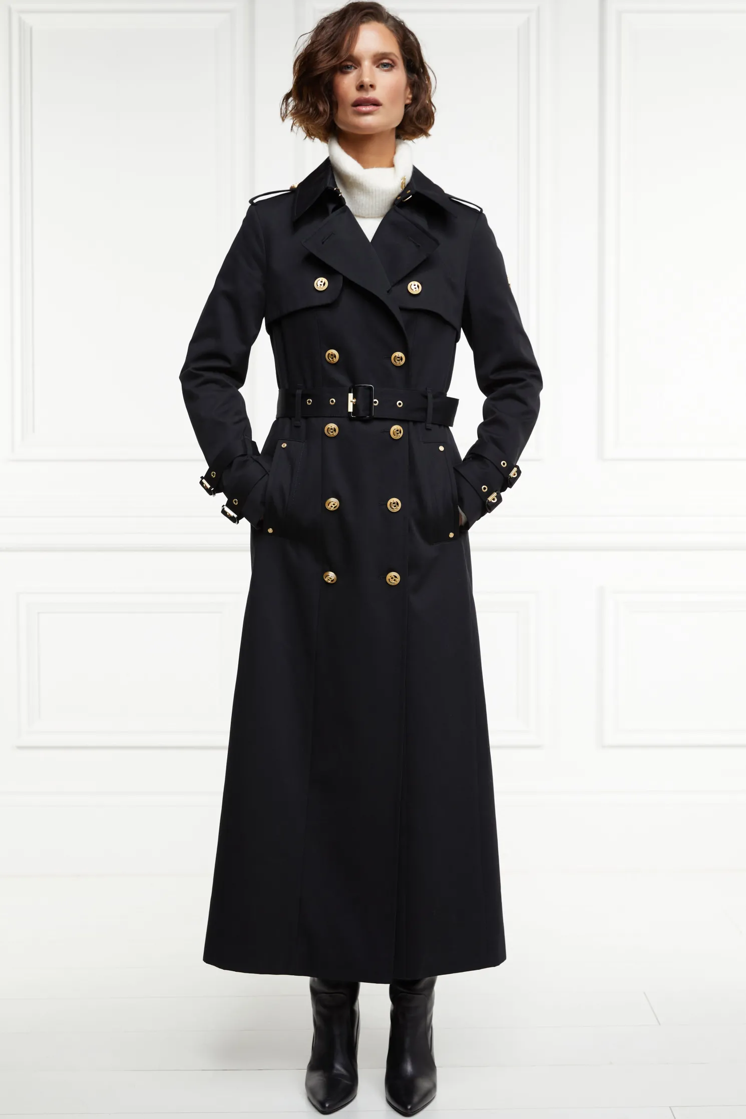 Gatcombe Full Length Trench Coat (Black)