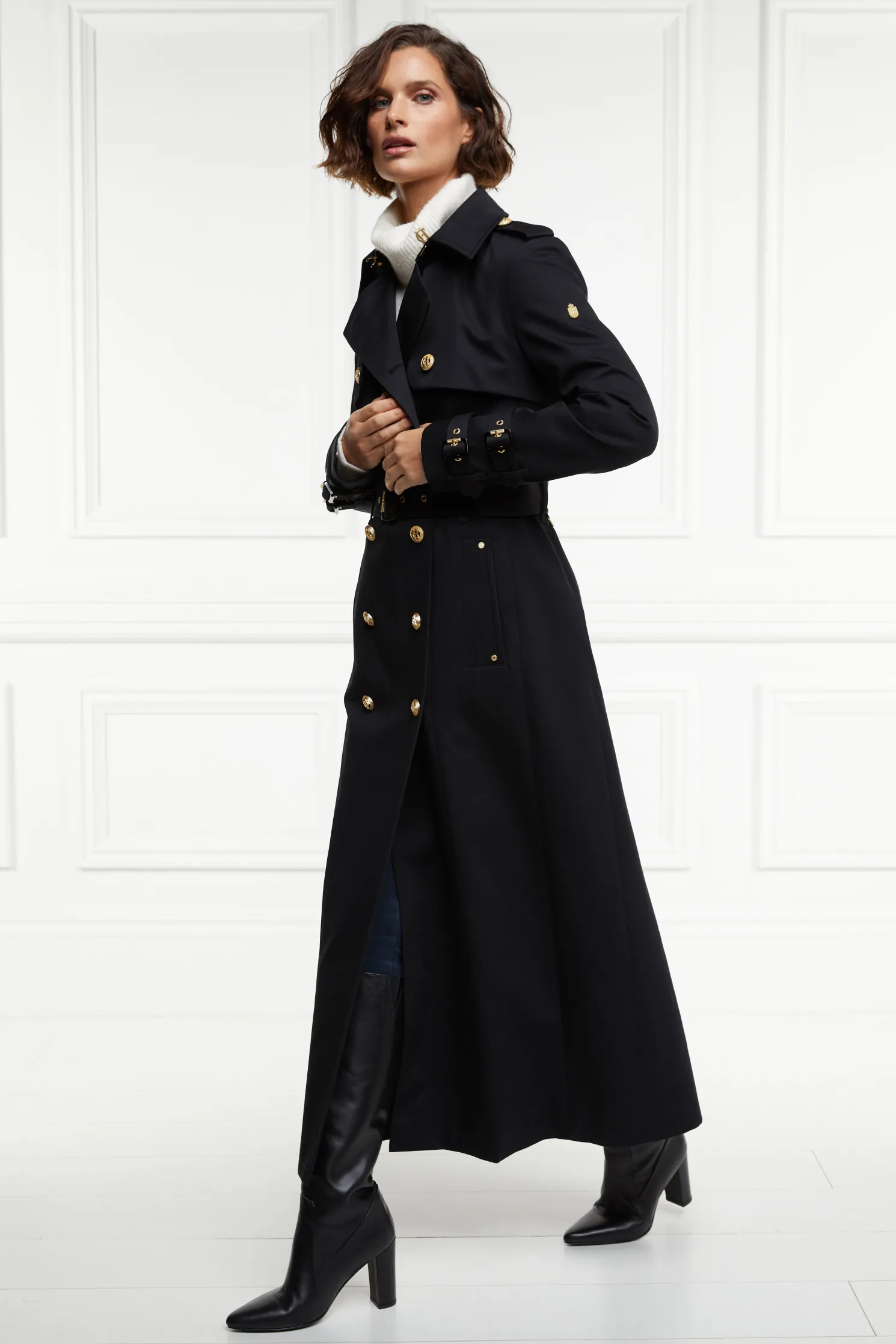 Gatcombe Full Length Trench Coat (Black)