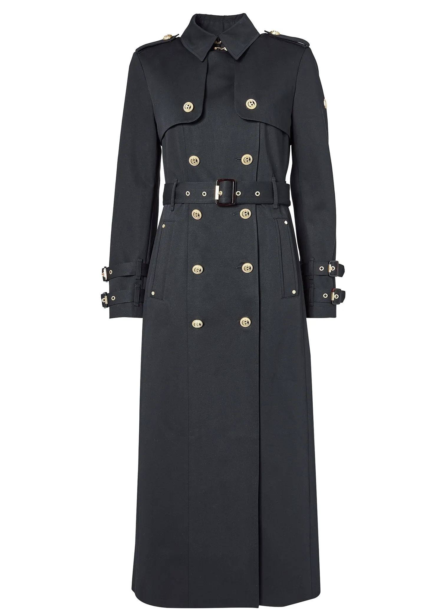 Gatcombe Full Length Trench Coat (Black)