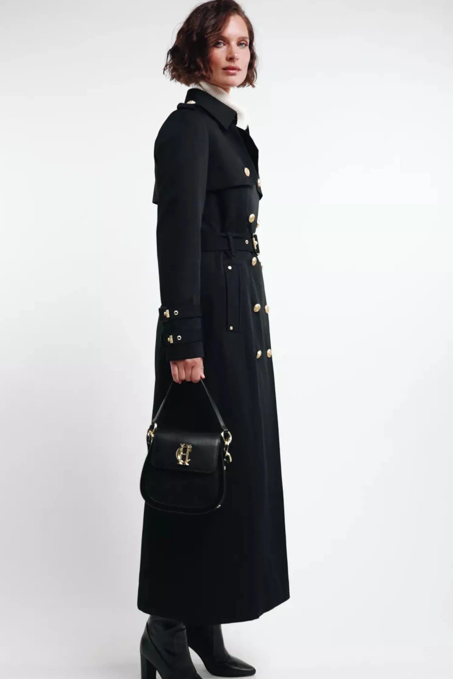 Gatcombe Full Length Trench Coat (Black)