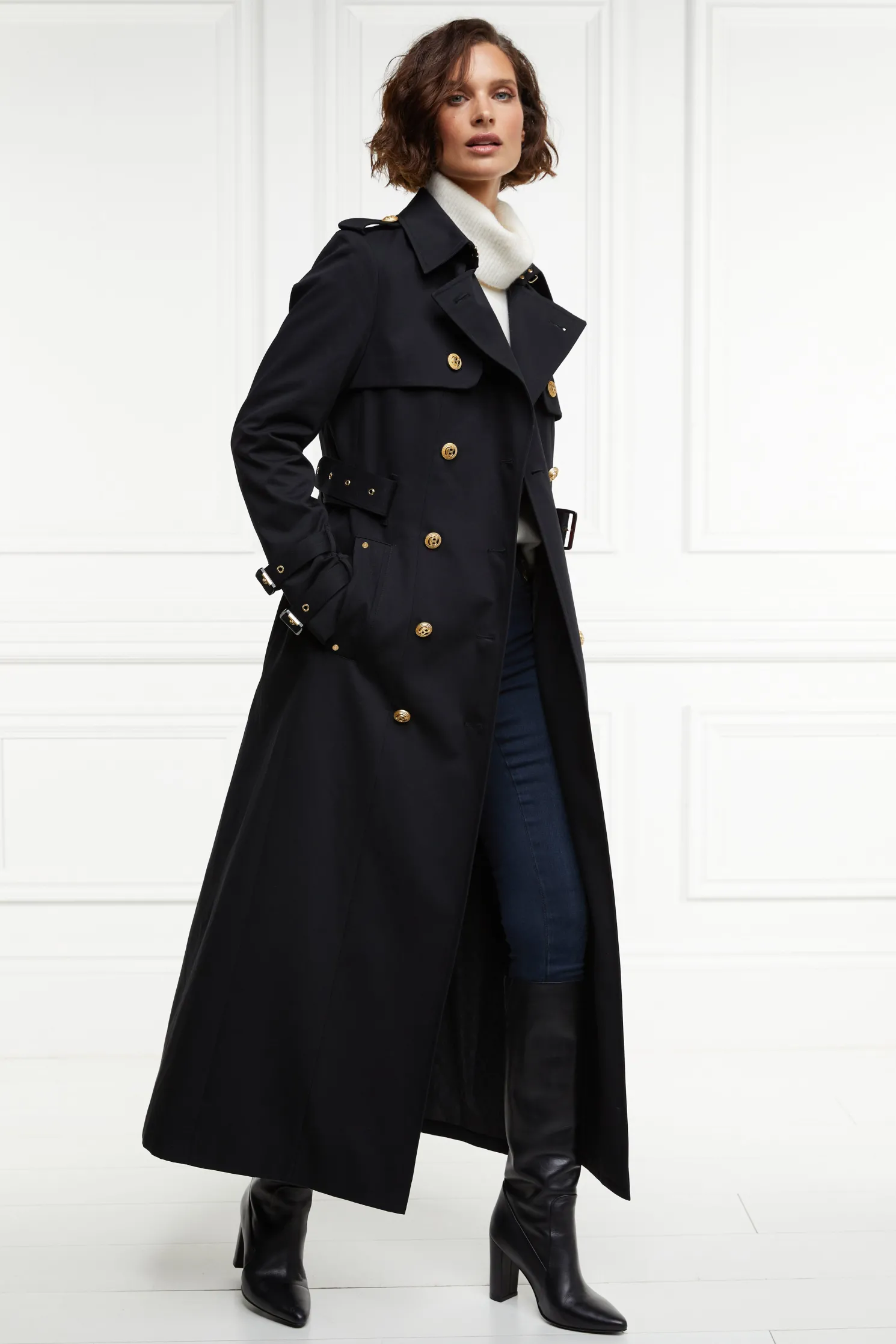 Gatcombe Full Length Trench Coat (Black)