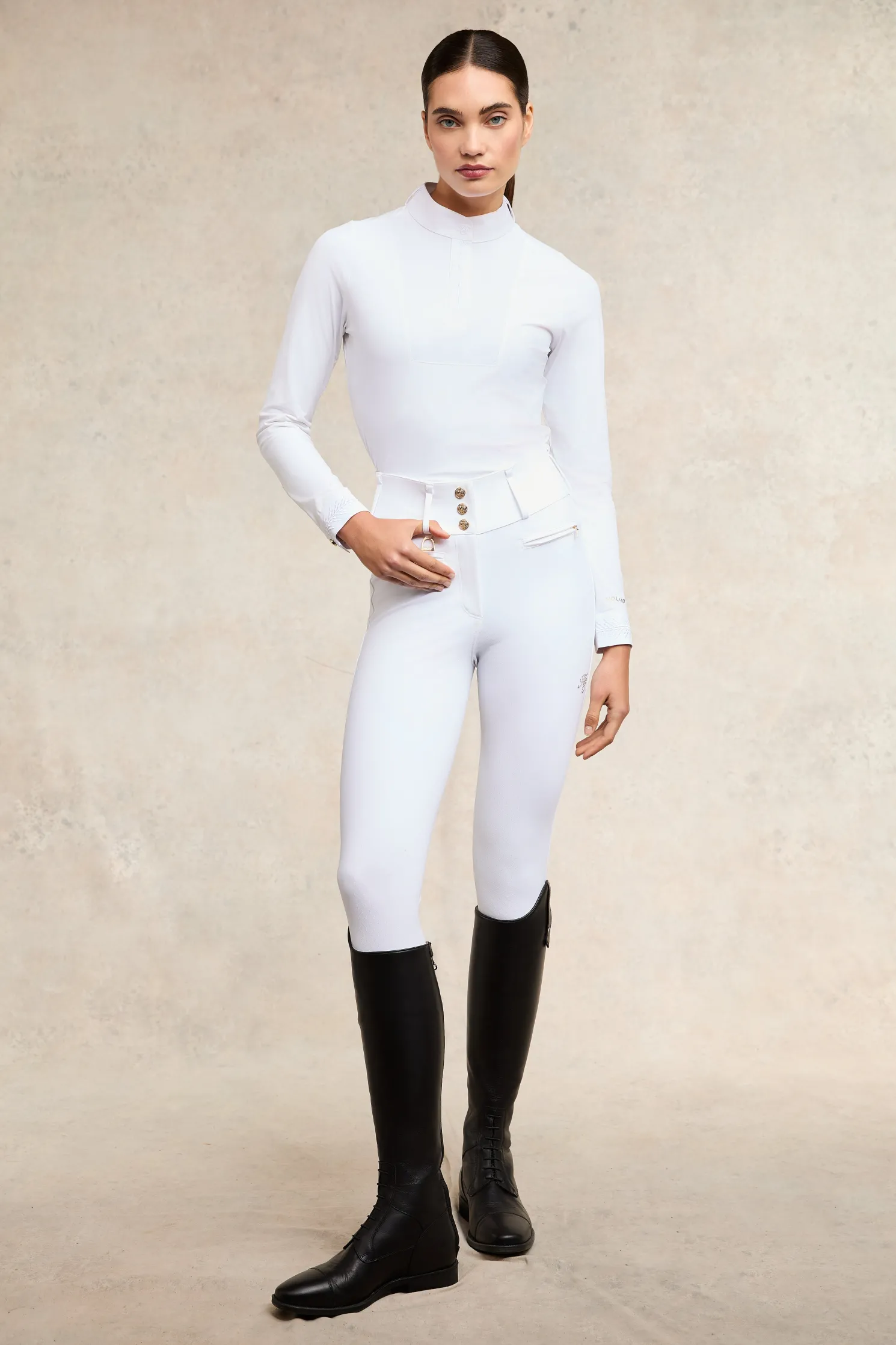 Gatcombe Long Sleeve Show Shirt (White)